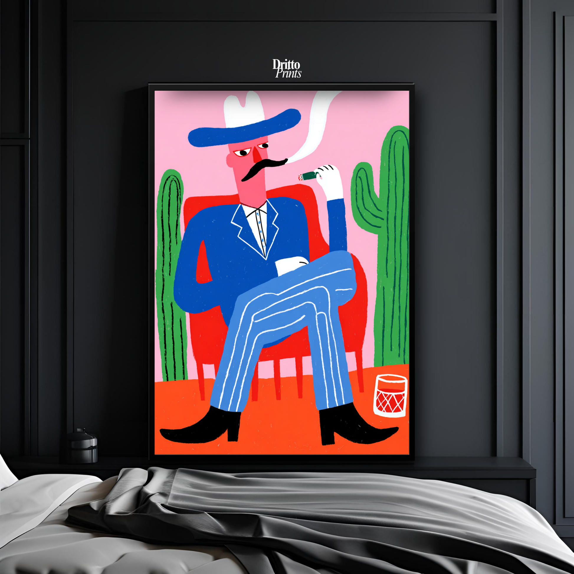 (FD41) Blood in the Glass – Gothic Gunslinger Framed matte paper poster