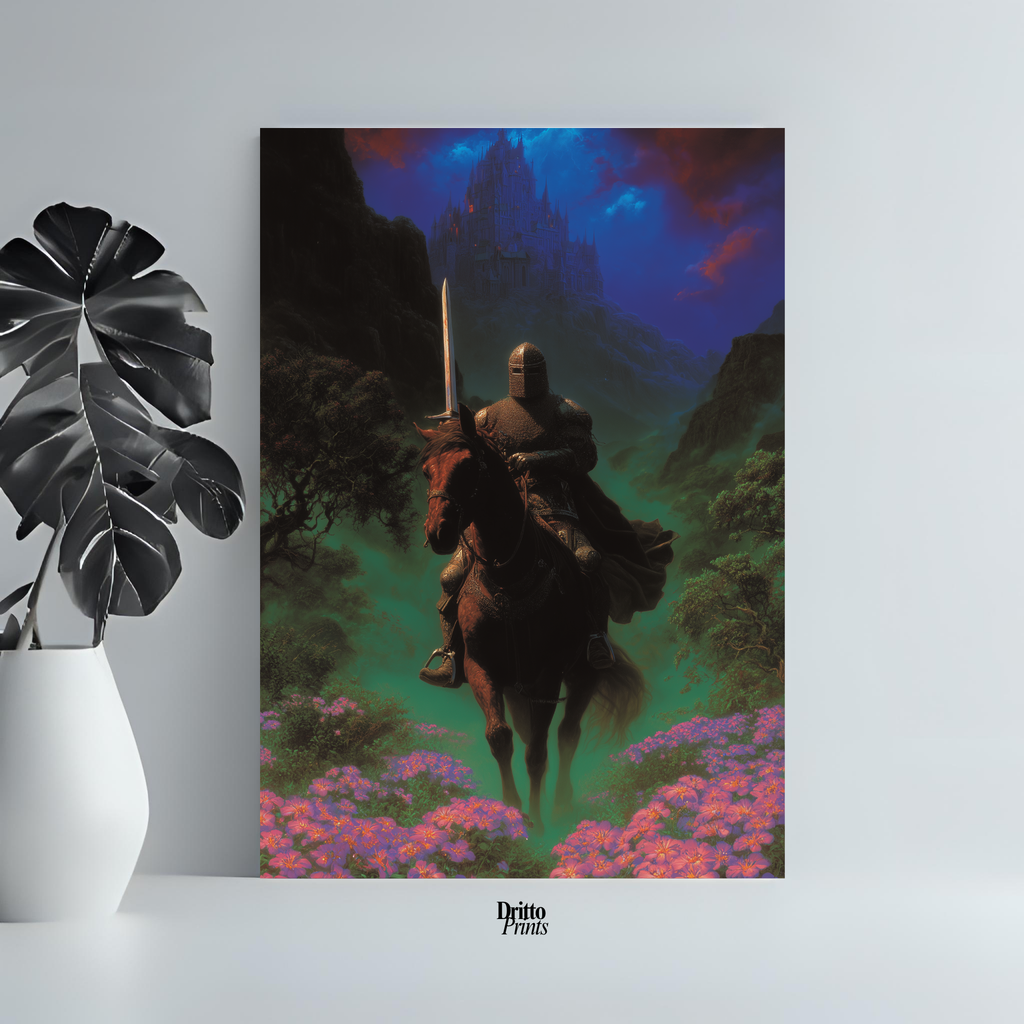 (PD24) Moonlit Bloom: The Knight Among Violets - Poster