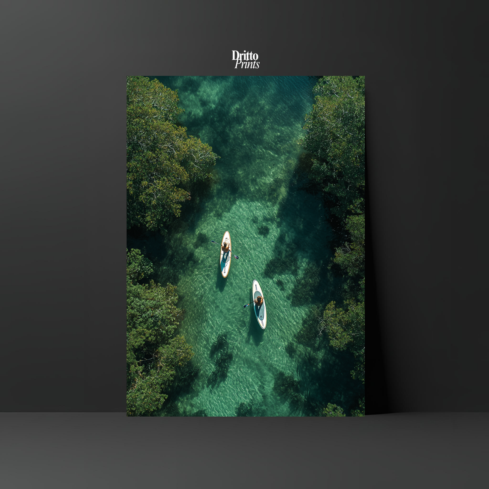 (PD25) Paddleboard Serenity – Florida from Above Poster