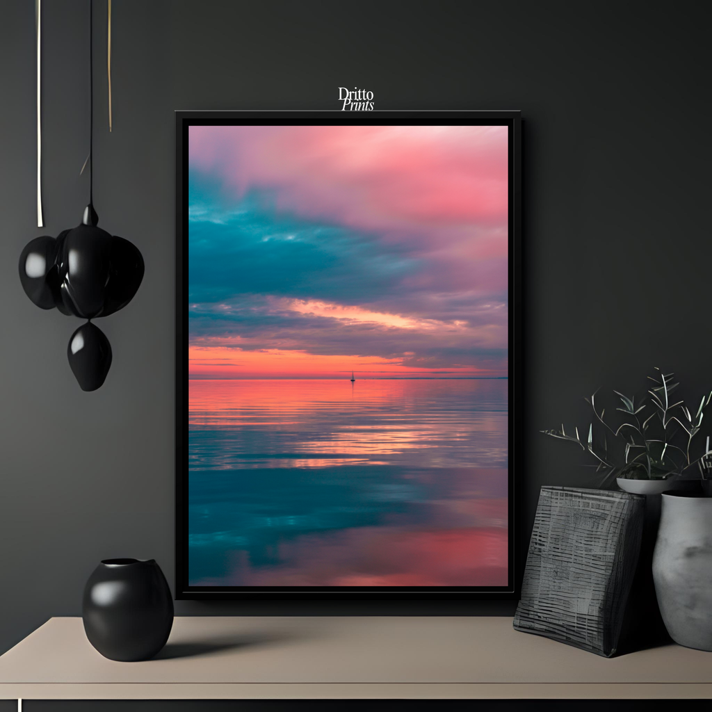 (CF4) Tranquil Neon Dawn - Framed canvas