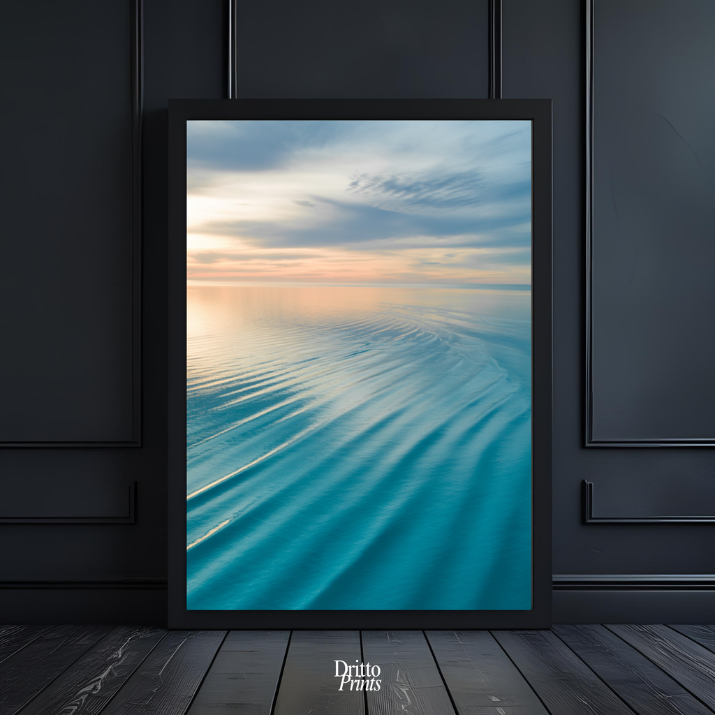 (FD16) Ocean in Pastel - Framed matte paper poster