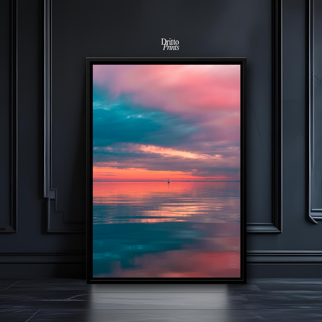 (CF4) Tranquil Neon Dawn - Framed canvas