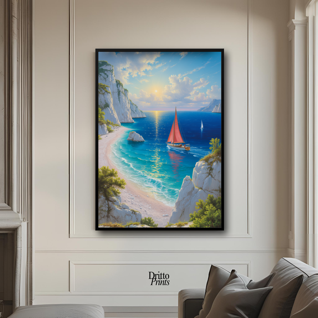 (FD10) Mediterranean Light - Framed matte paper poster