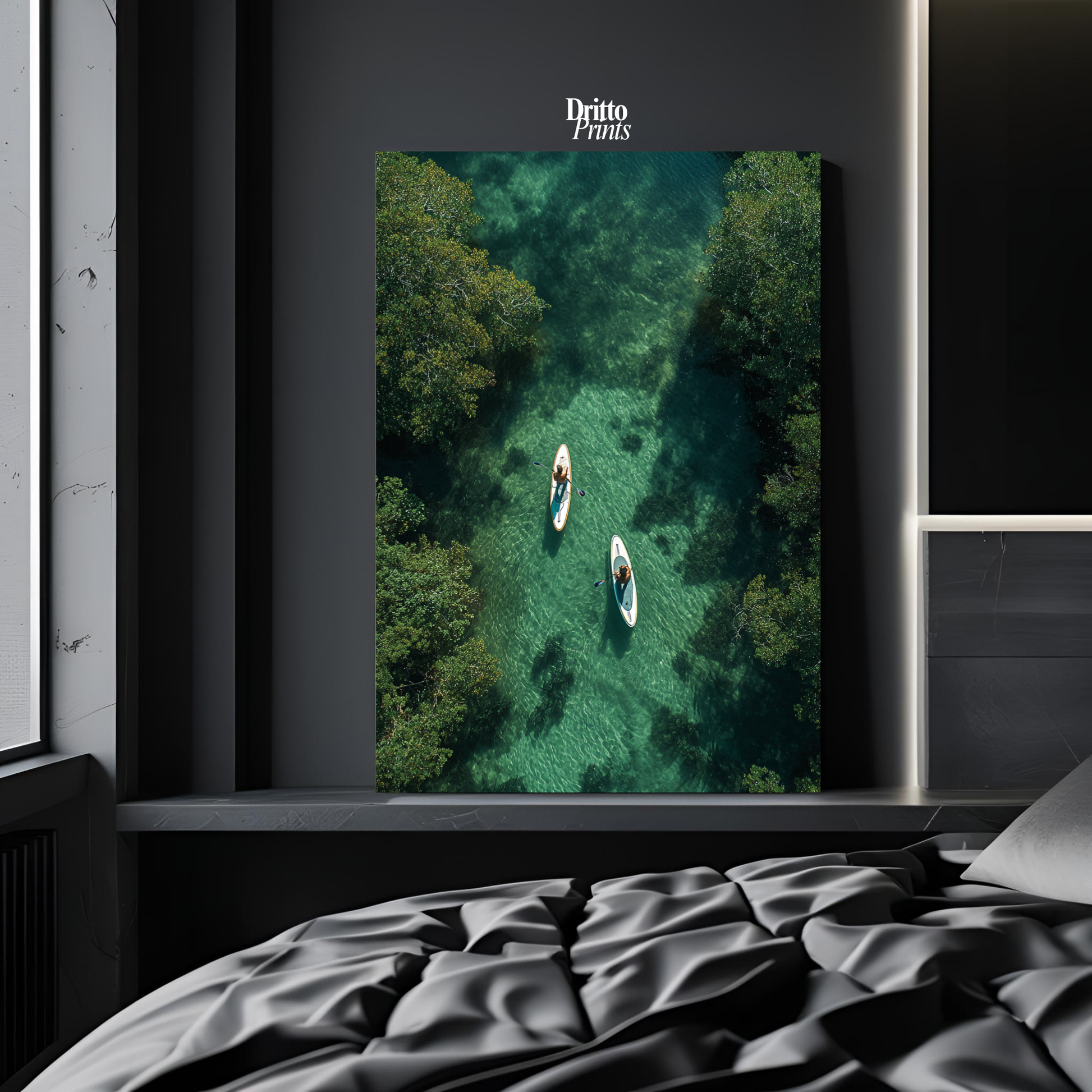 (PD25) Paddleboard Serenity – Florida from Above Poster