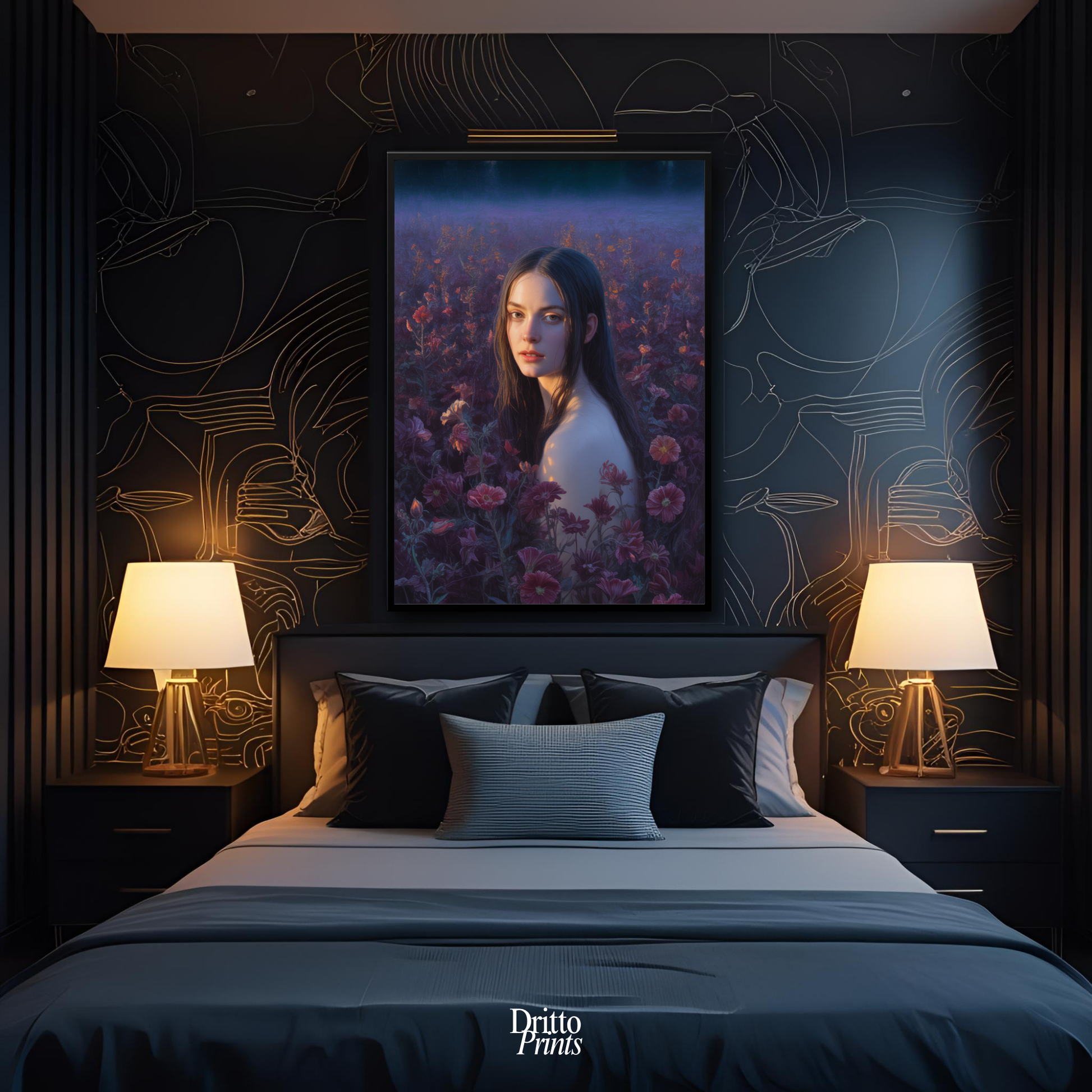 (FD21) Eclipsed in Bloom - Framed matte paper poster