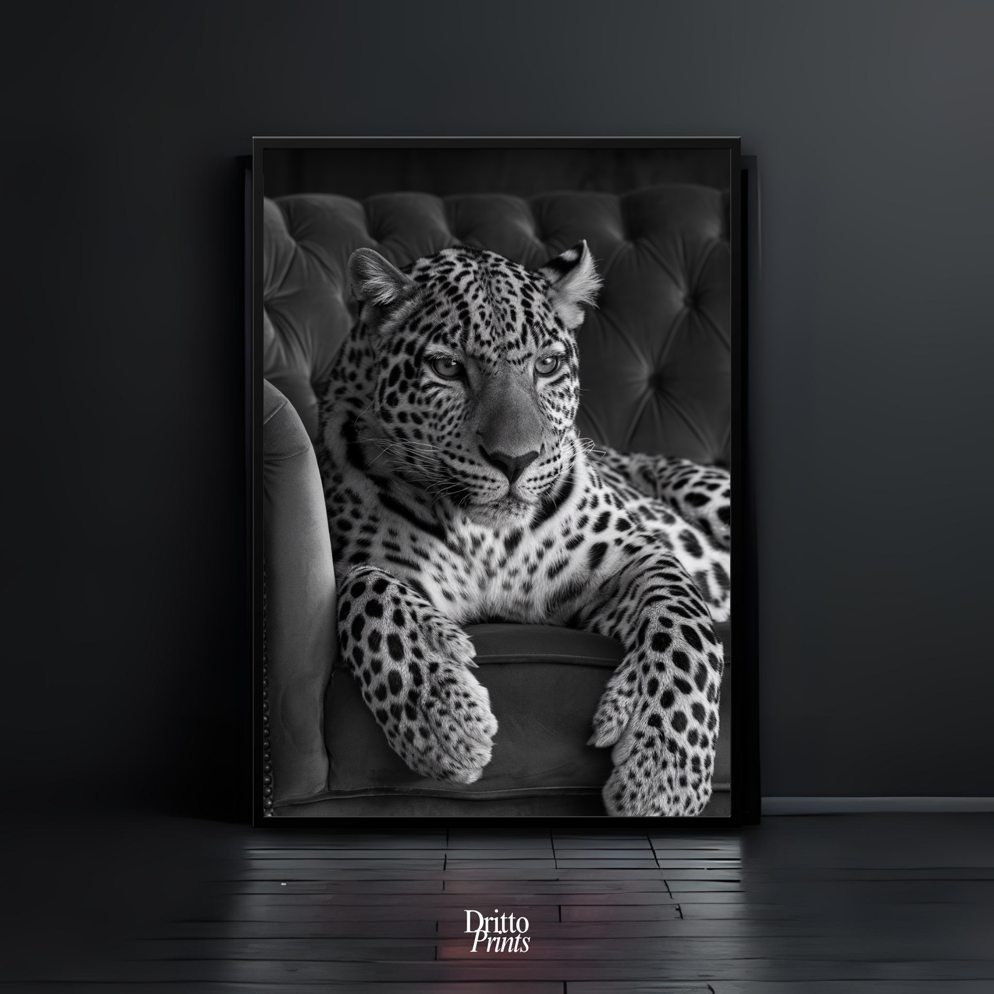 (FD8) The Silent Leopard - Framed matte paper poster