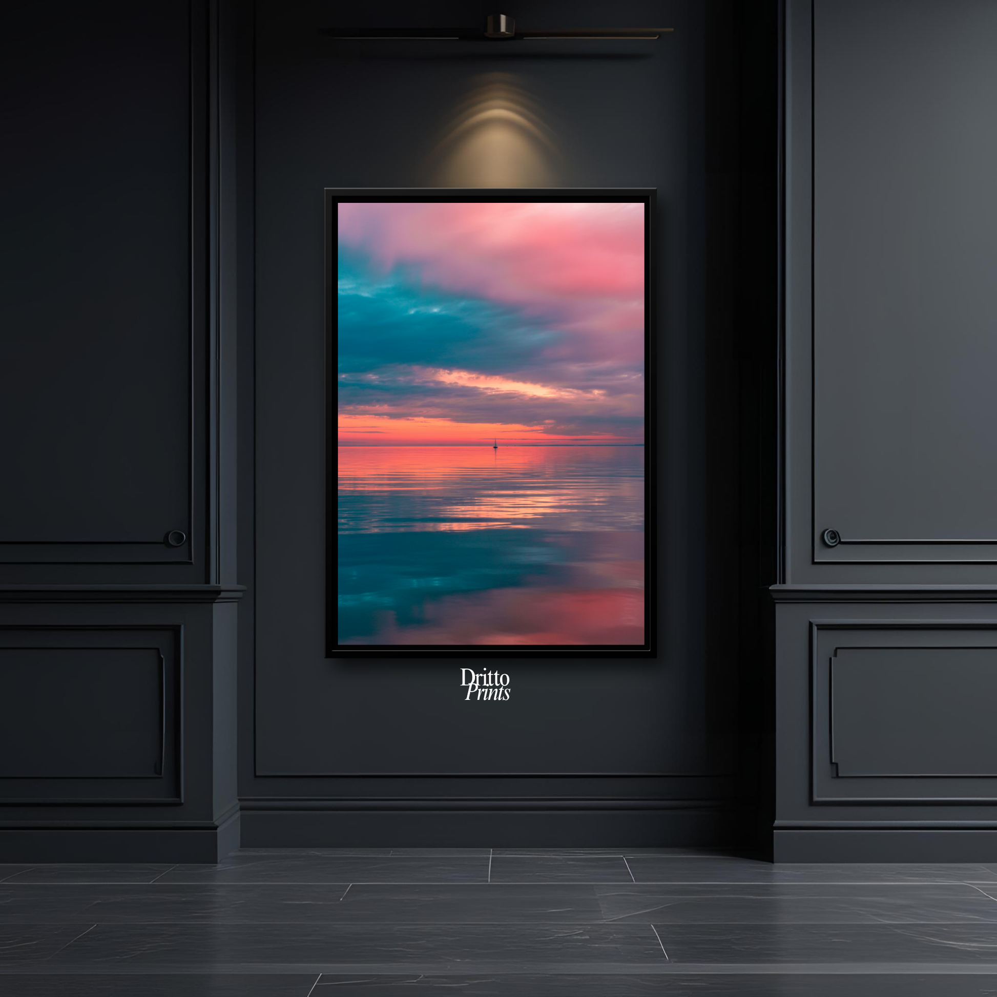 (CF4) Tranquil Neon Dawn - Framed canvas