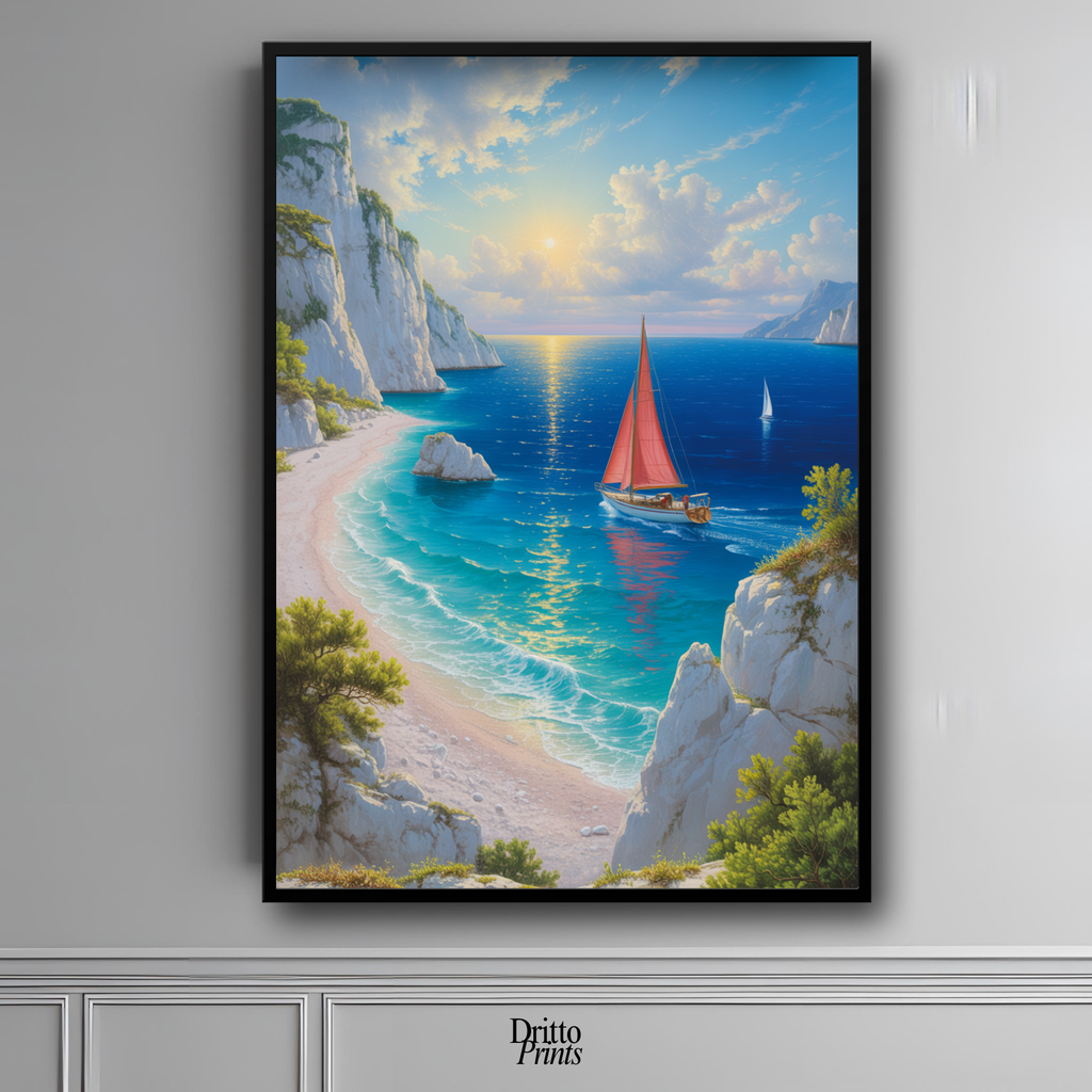(FD10) Mediterranean Light - Framed matte paper poster