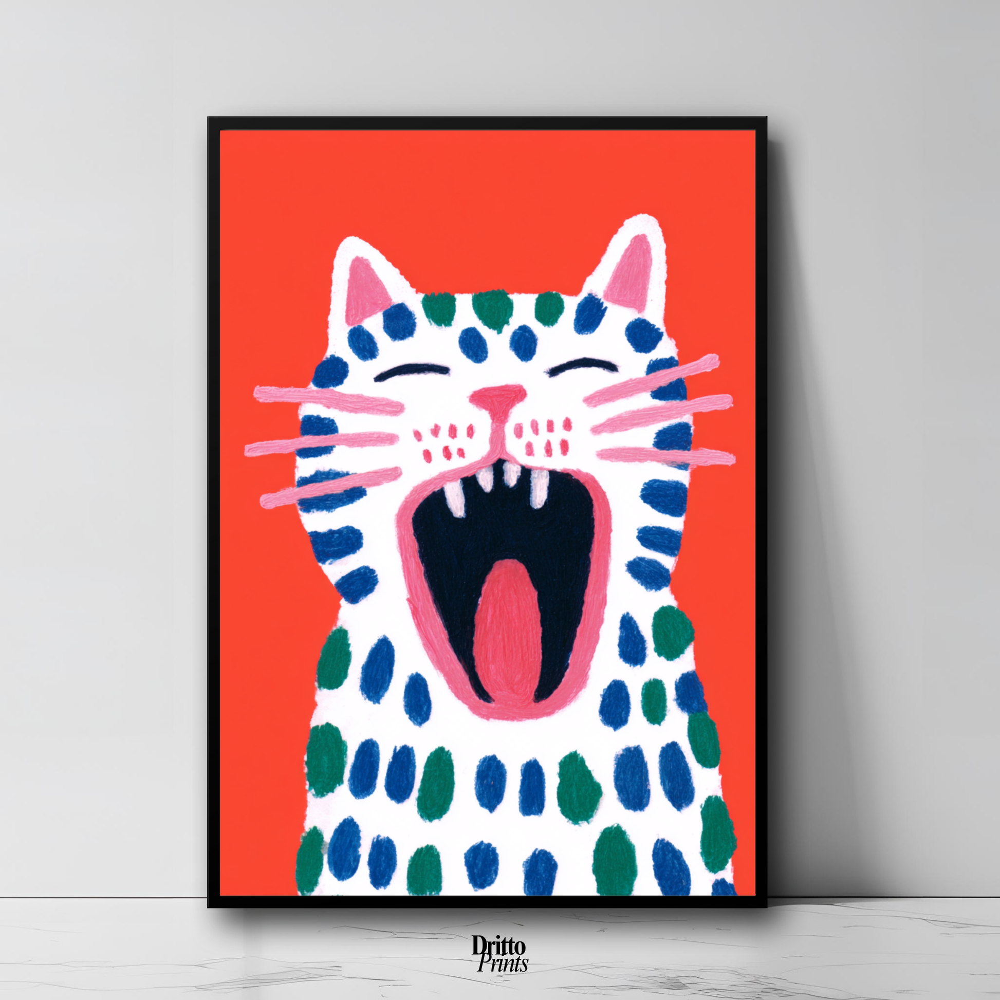 (FD48) The Screaming Paws - Framed matte paper poster