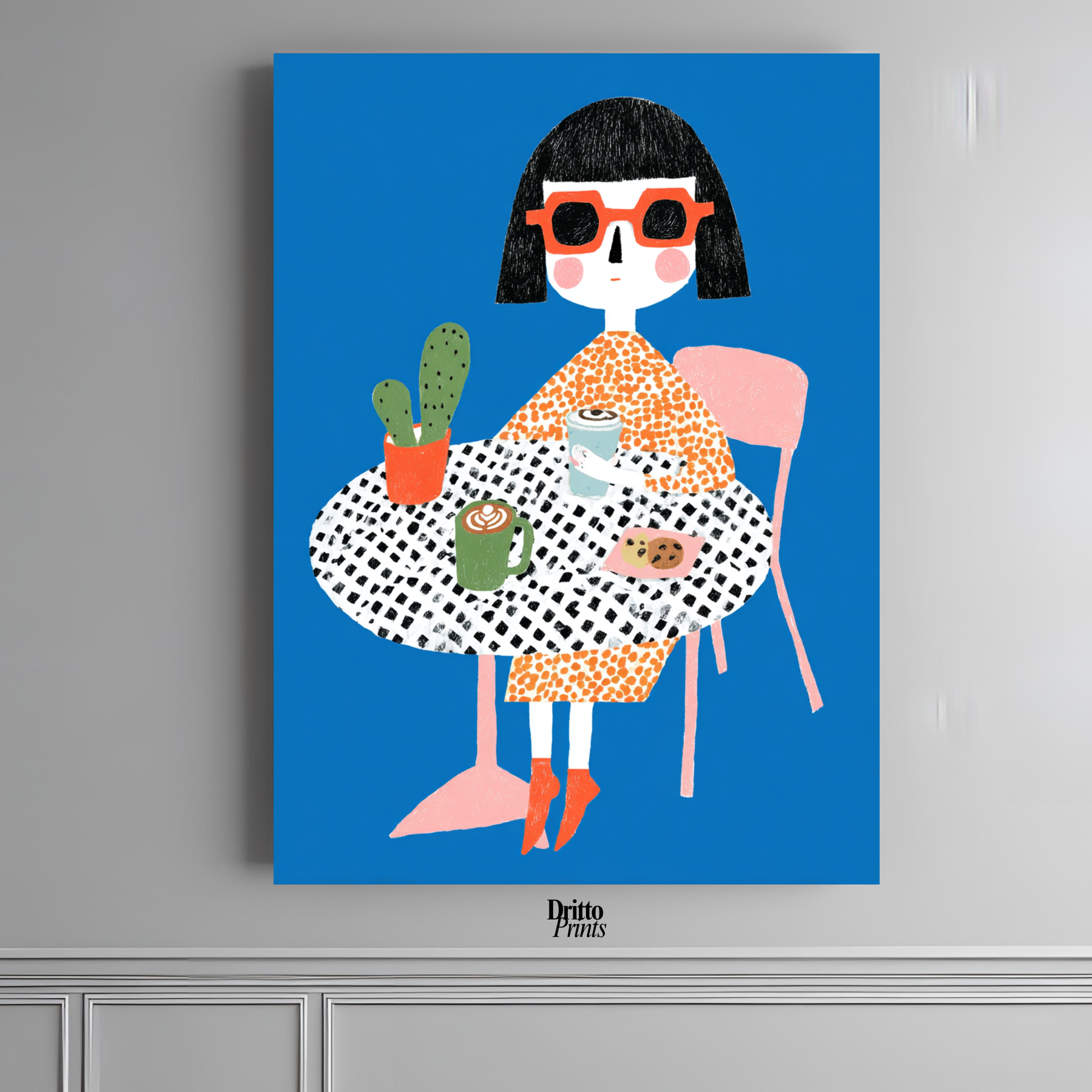 (PD42) Woman At Cafe - Poster