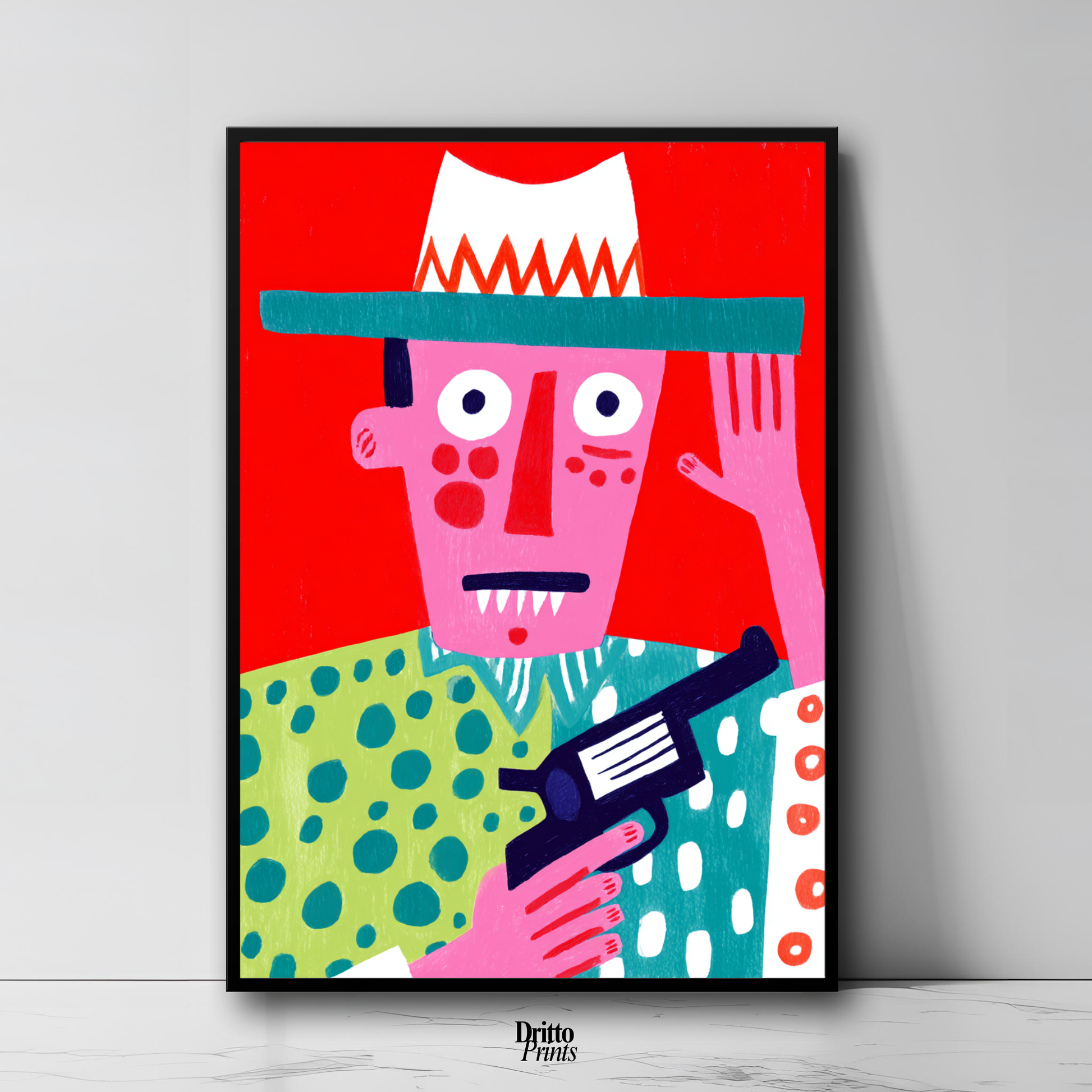 (FD43) Zombie Sheriff - Framed matte paper poster