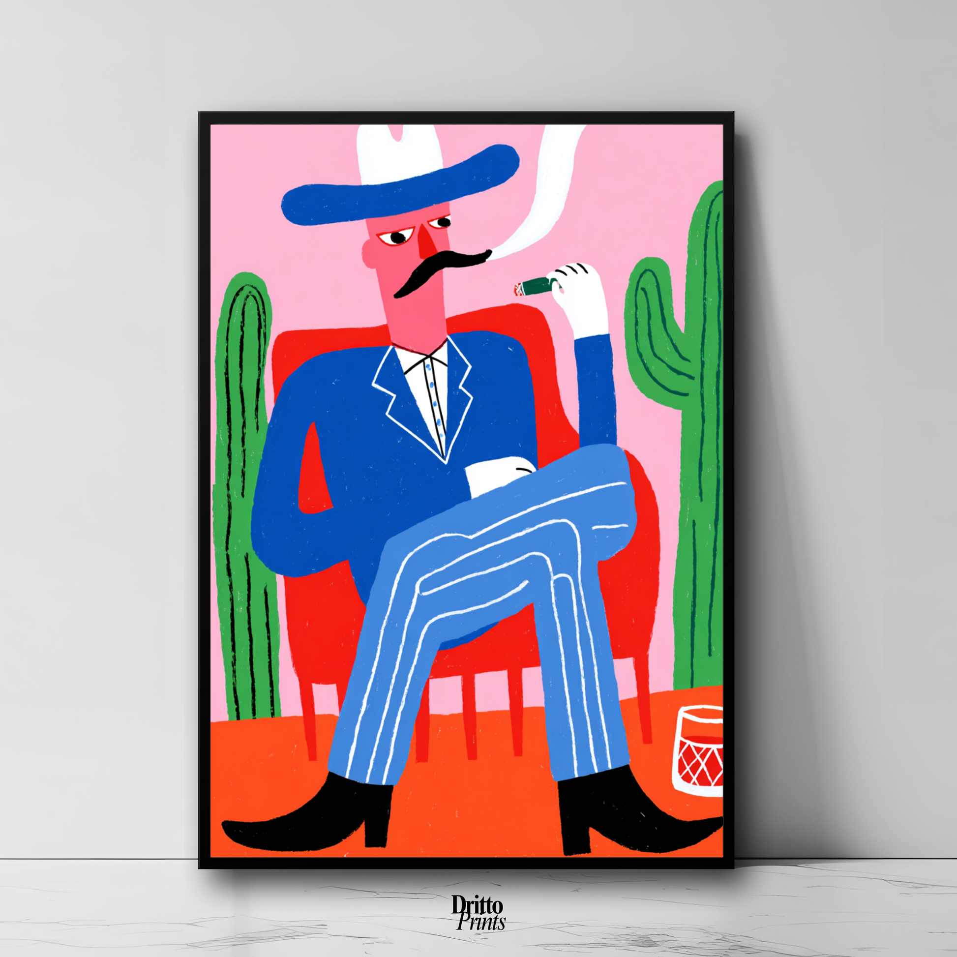 (FD41) Blood in the Glass – Gothic Gunslinger Framed matte paper poster