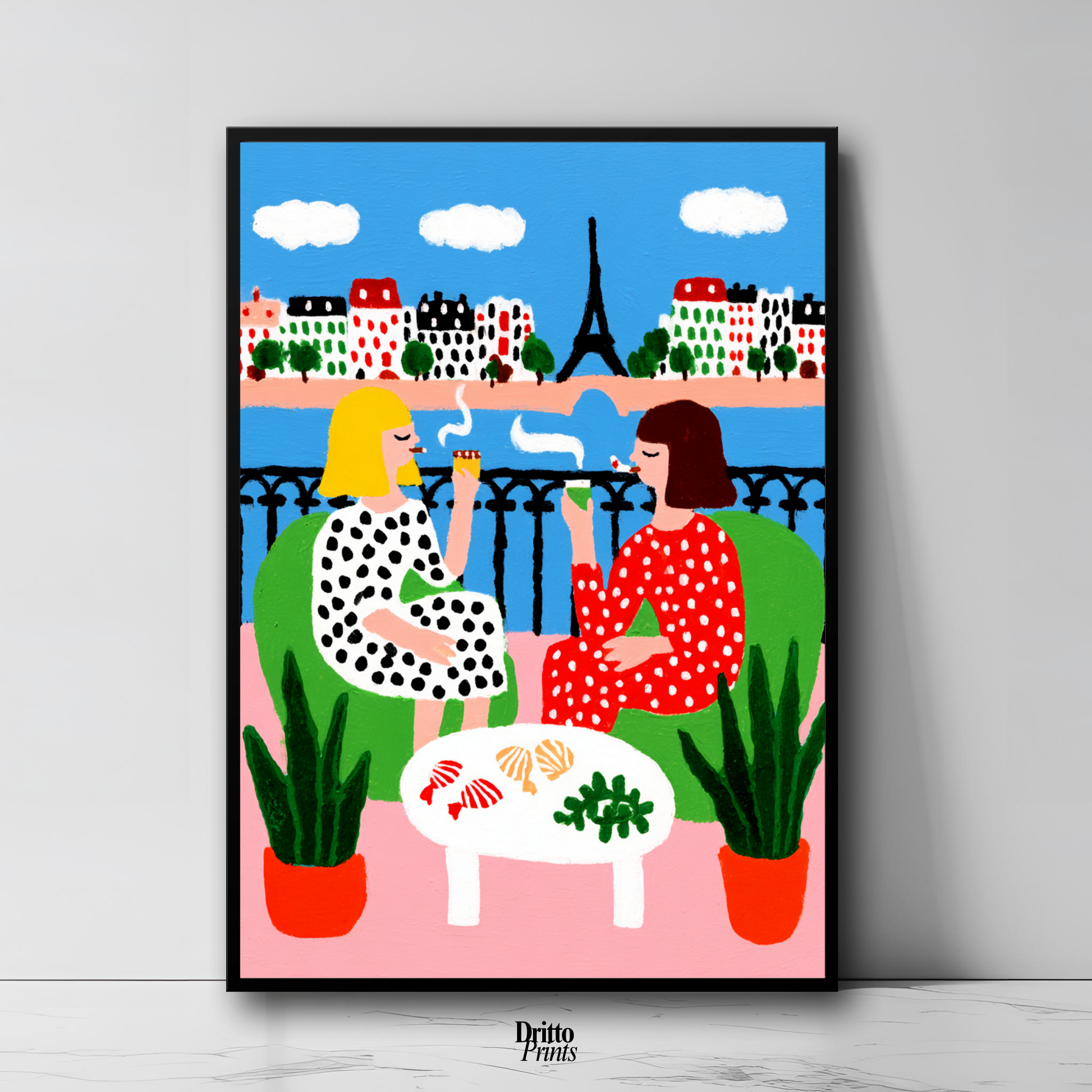 (FD36) Balcony Moments in Paris – Matisse Style Framed Matte Paper Poster
