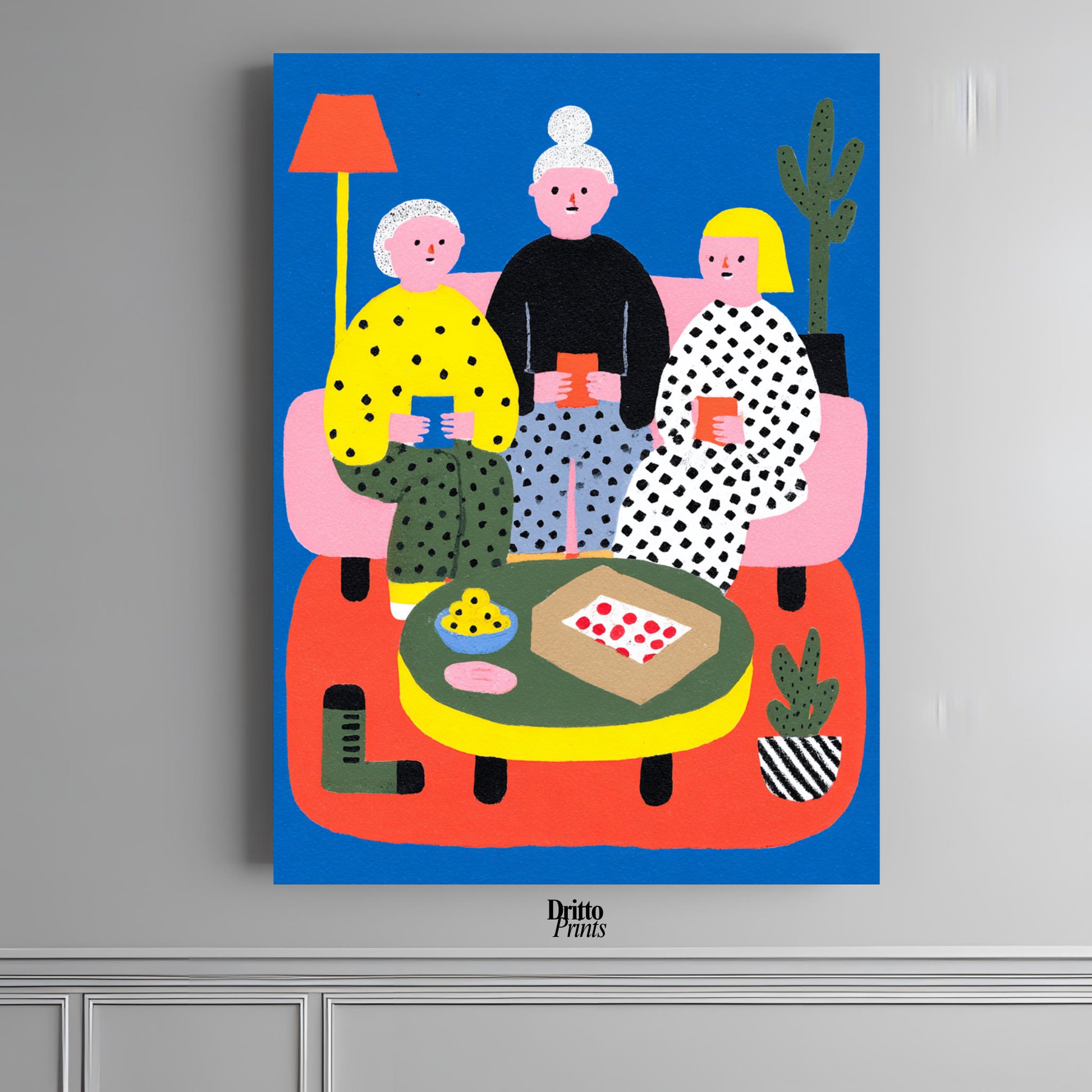 (PD36) Retro Sleepover – Pizza, Batman & 80s Living Room Poster