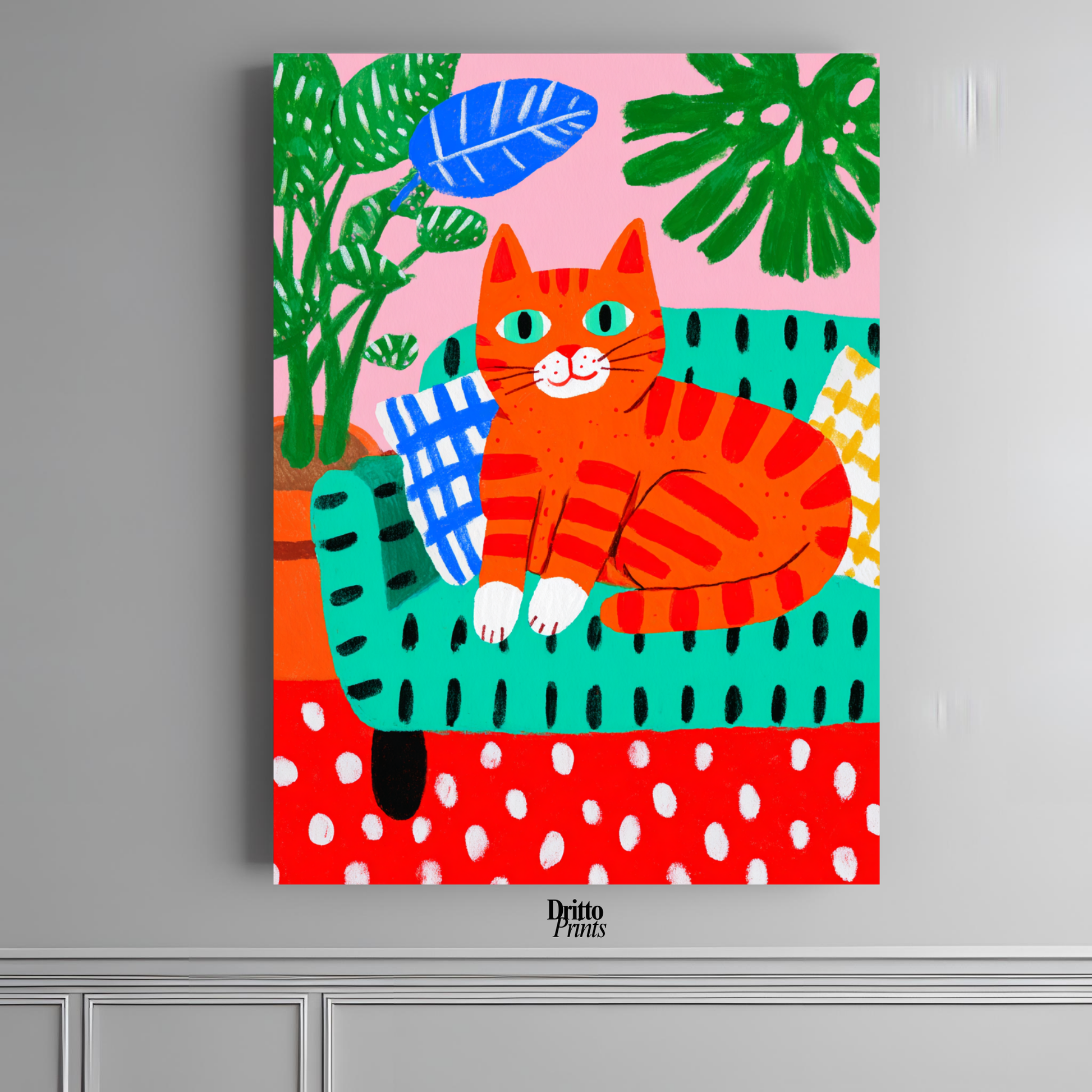 (PD39) Silly Orange Cat Caught in the Act - Poster