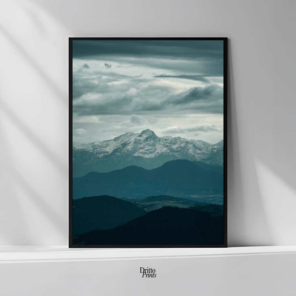 (FD24) Veil of Mountains - Framed matte paper poster