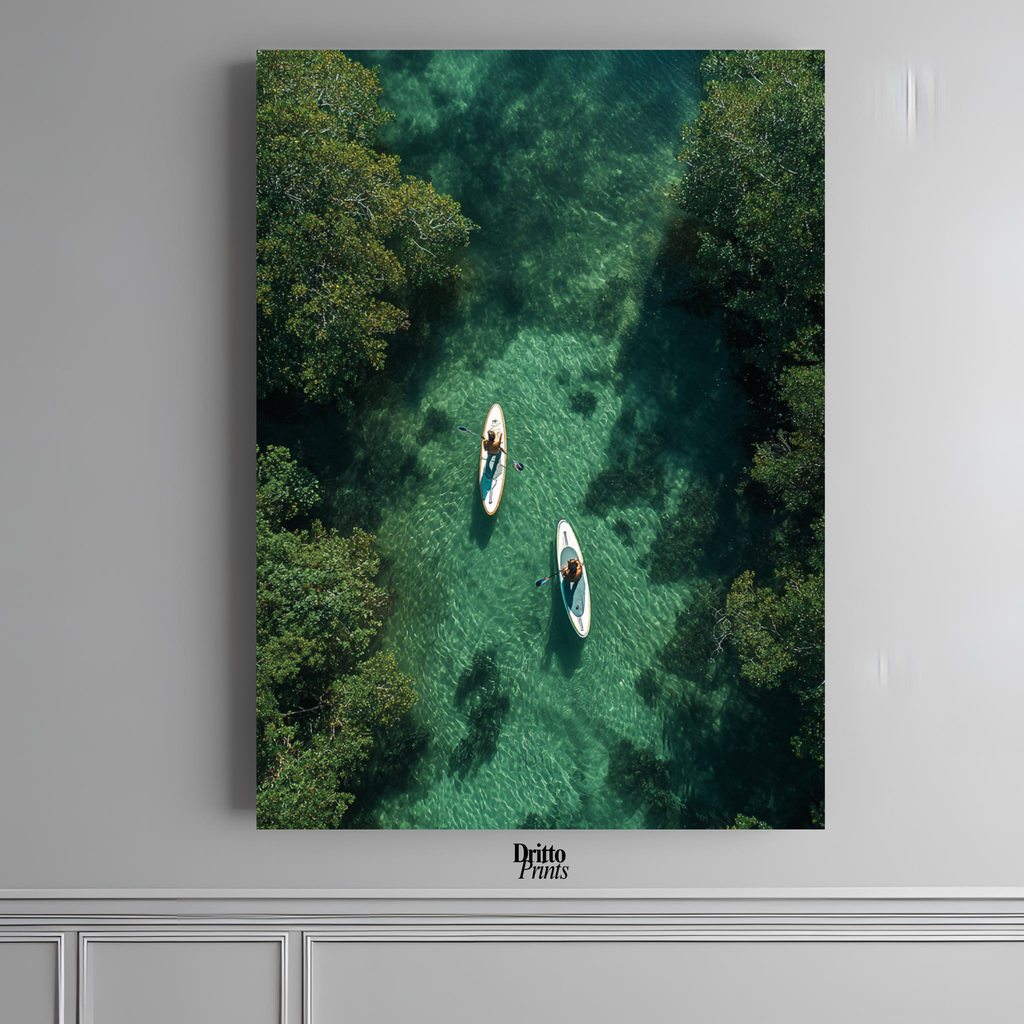 (PD25) Paddleboard Serenity – Florida from Above Poster