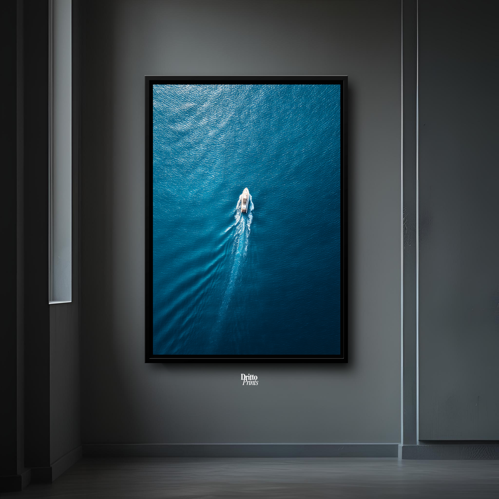 (CF6) Morning Drift Over Blue - Framed canvas