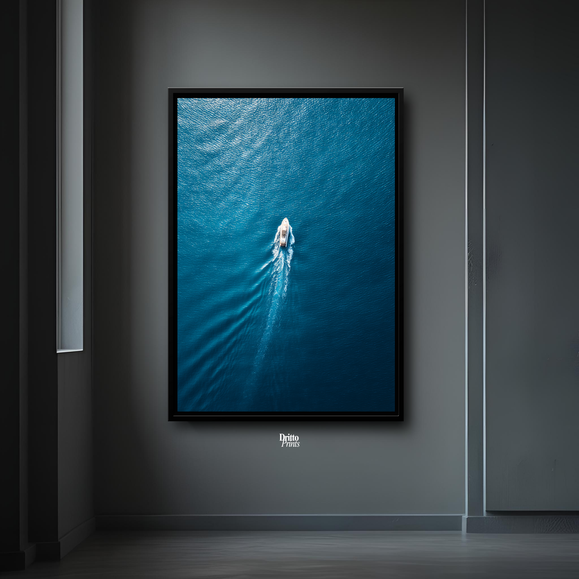 (CF6) Morning Drift Over Blue - Framed canvas