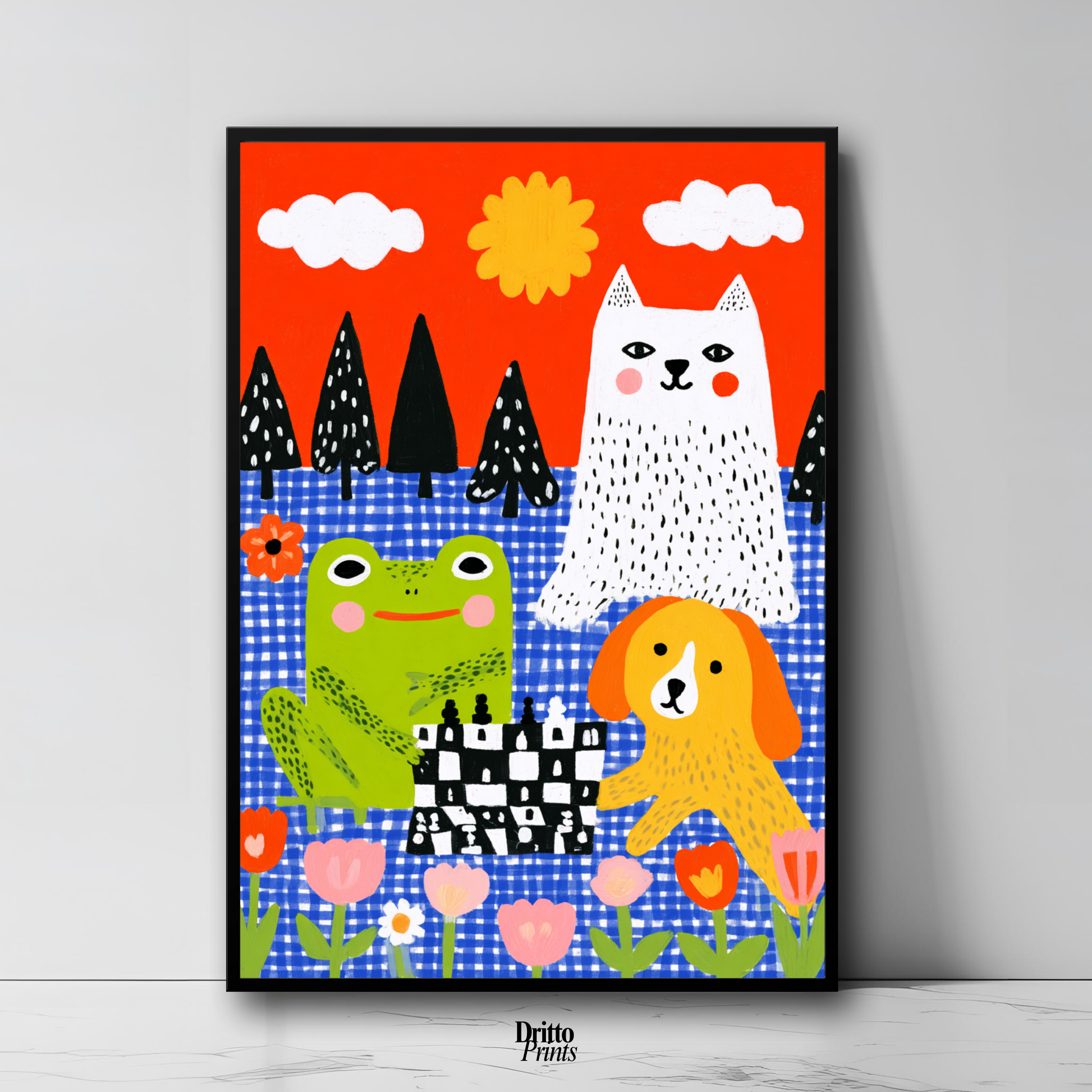(FD49) The Game Night Trio – Framed matte paper poster