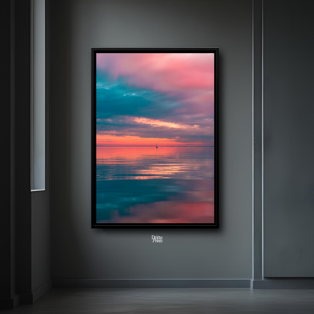 (CF4) Tranquil Neon Dawn - Framed canvas