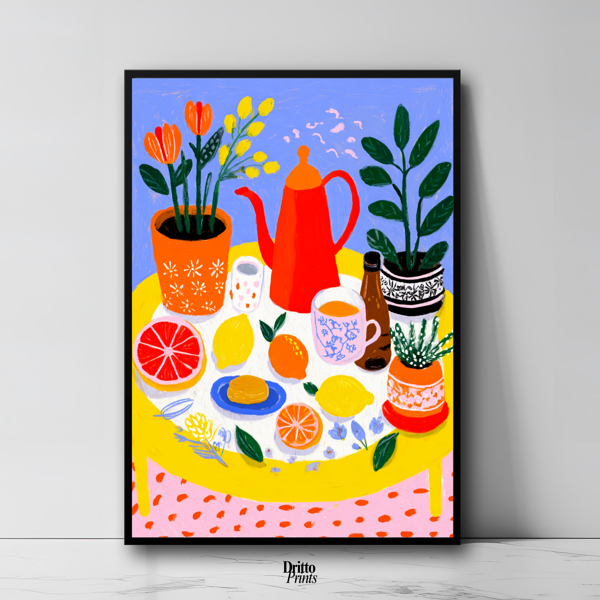(FD44) Dacha Morning Table - Framed matte paper poster