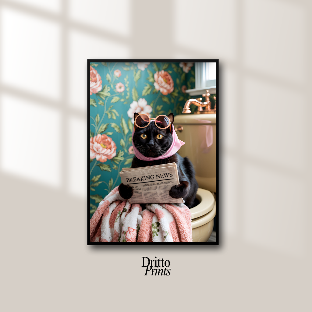 (FD1) - Meowgazine Moment – Framed Matte Paper Poster