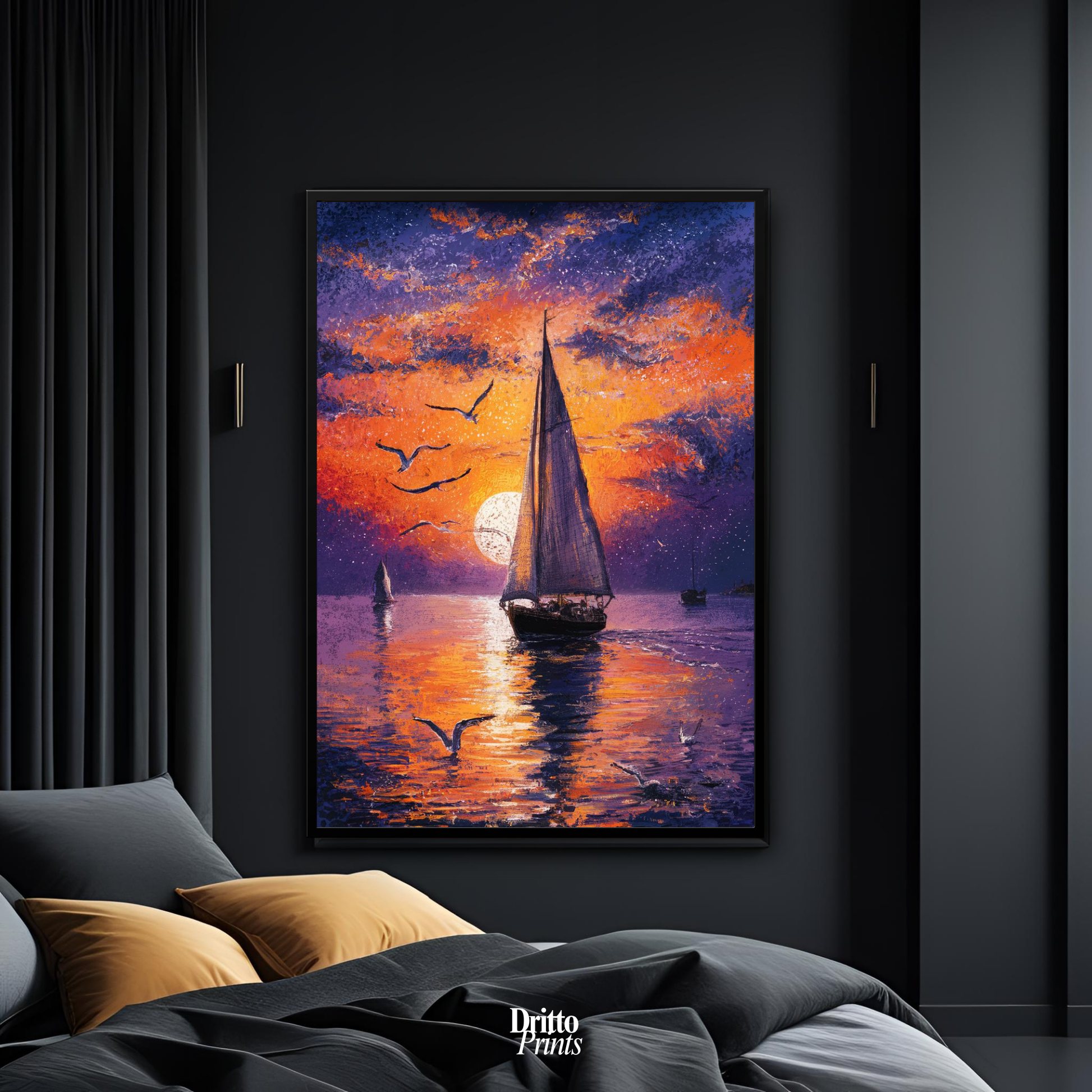 (FD31) When the Sea Glows - Framed matte paper poster
