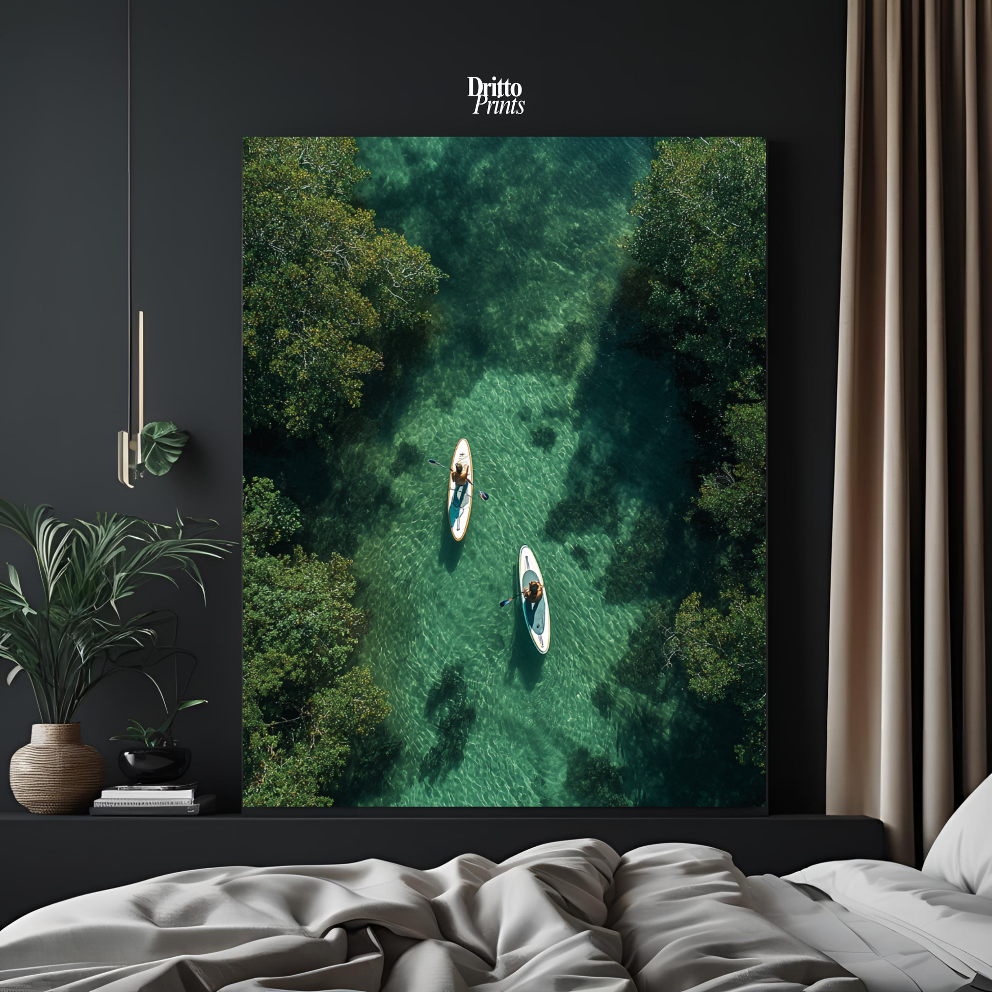 (PD25) Paddleboard Serenity – Florida from Above Poster