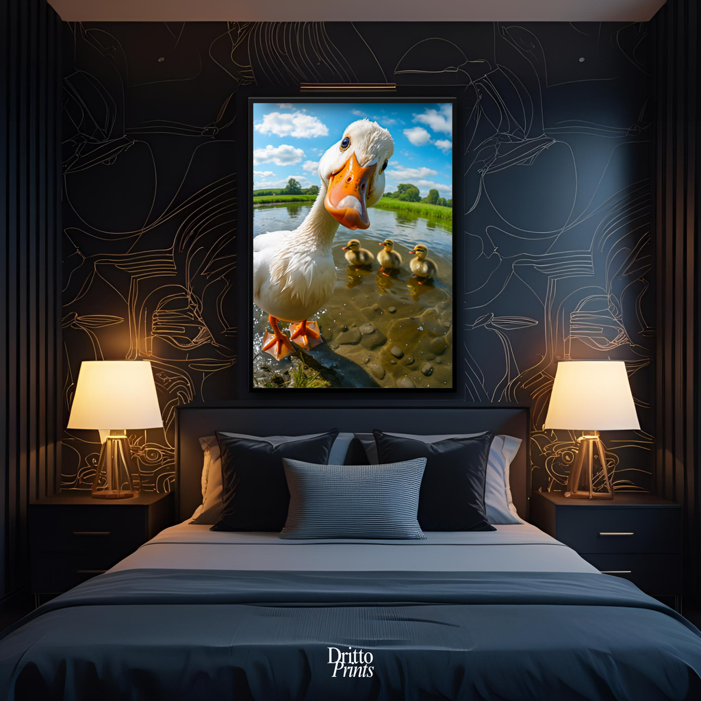 (FD15) Duck, Duck... Hello! - Framed matte paper poster