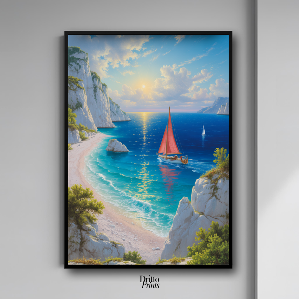 (FD10) Mediterranean Light - Framed matte paper poster