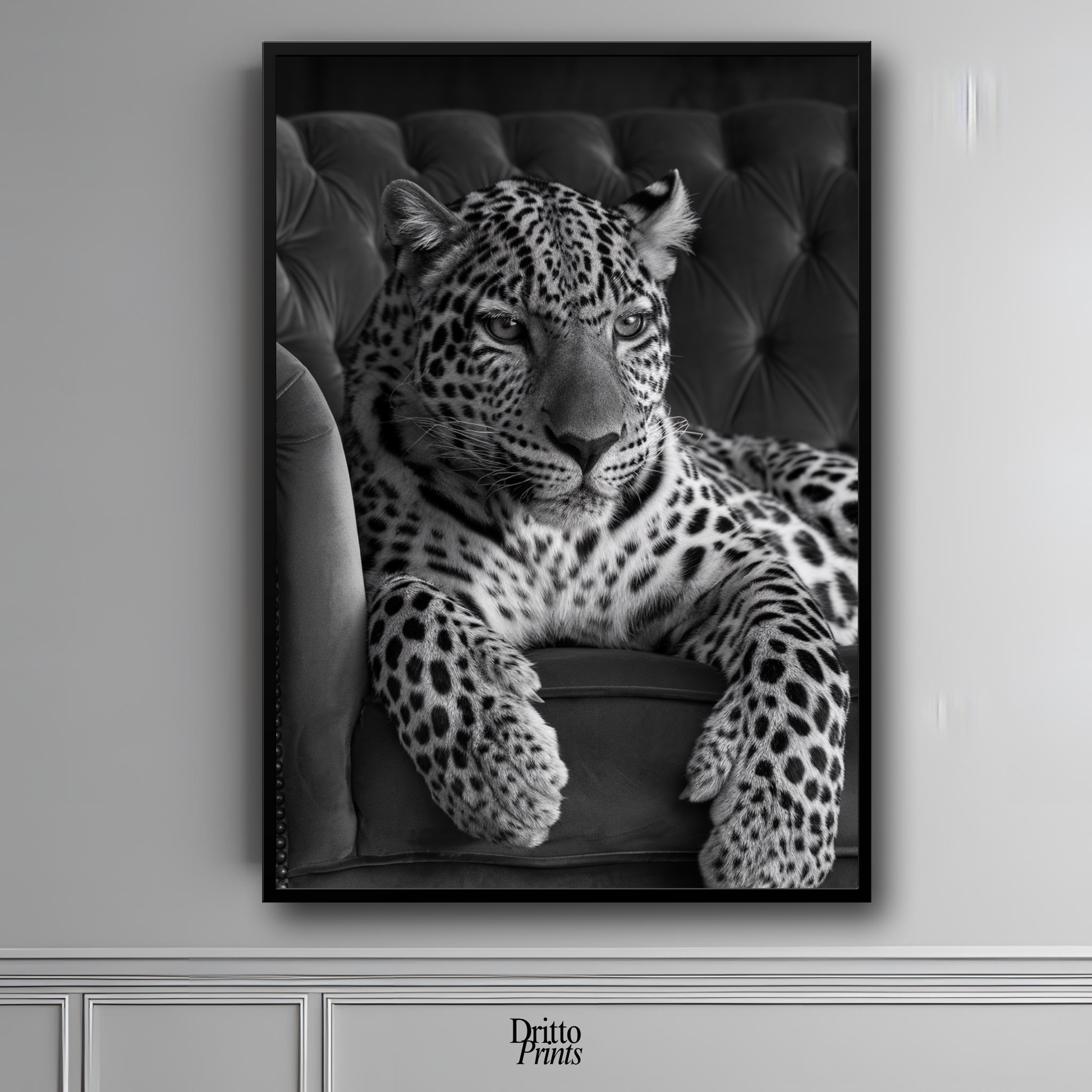 (FD8) The Silent Leopard - Framed matte paper poster