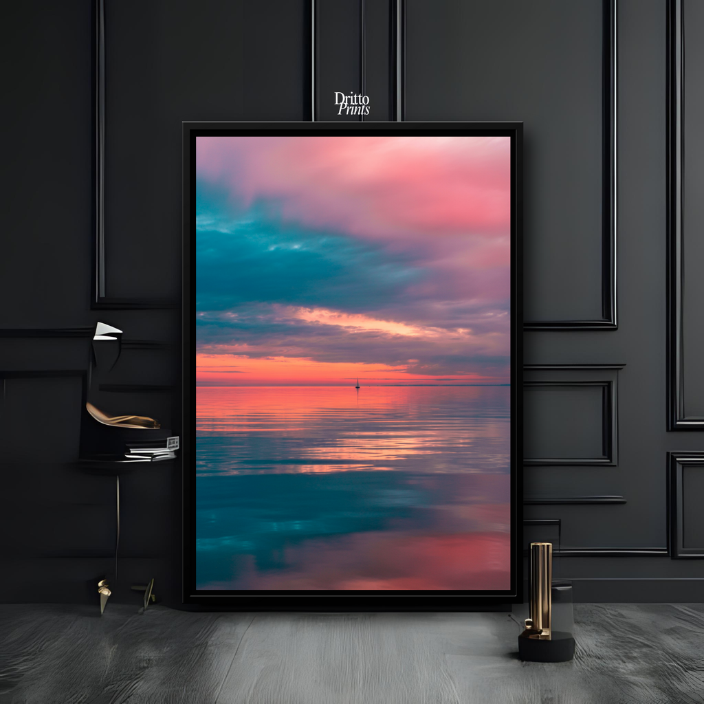 (CF4) Tranquil Neon Dawn - Framed canvas