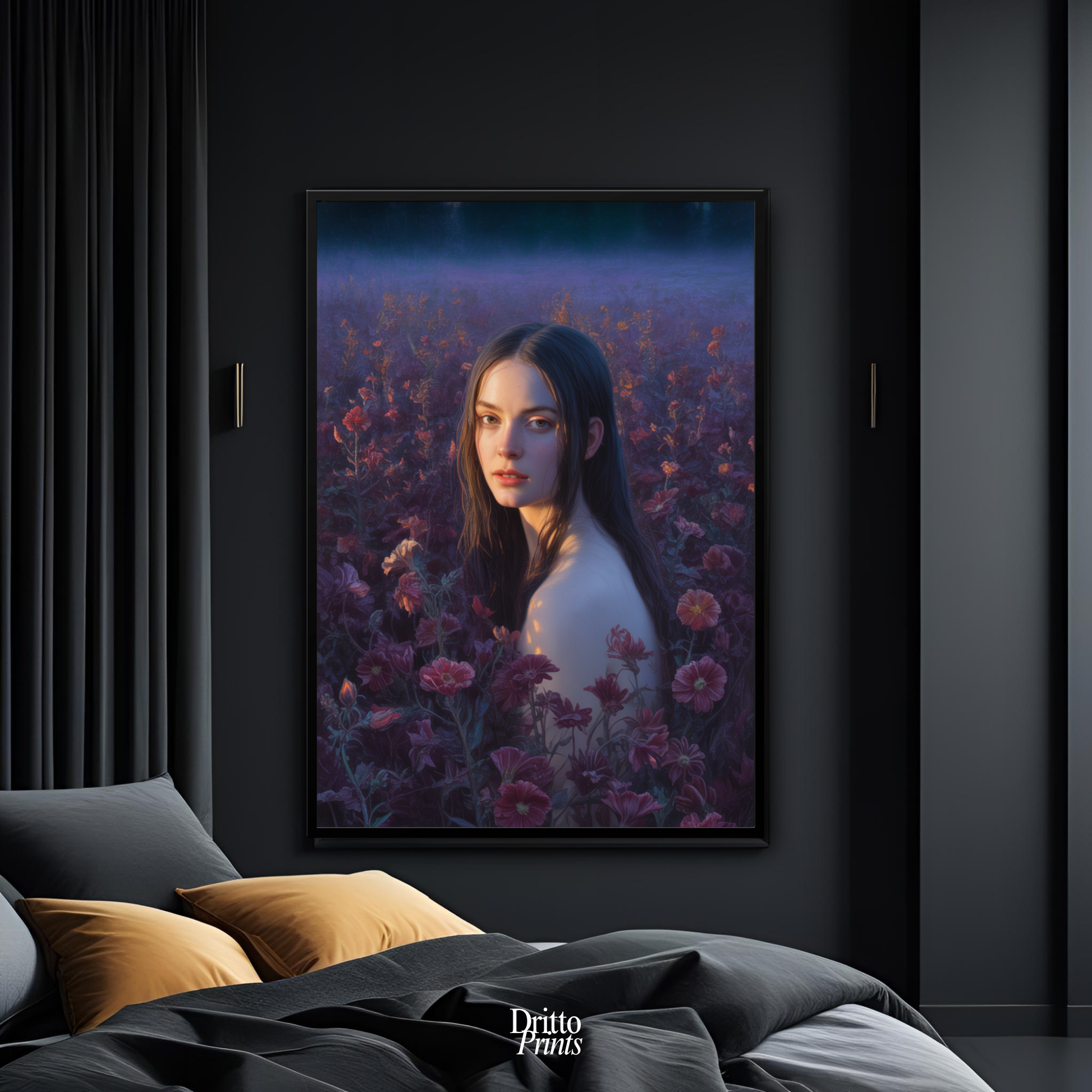 (FD21) Eclipsed in Bloom - Framed matte paper poster