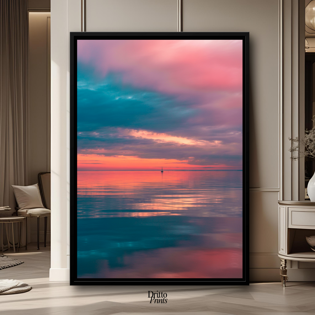 (CF4) Tranquil Neon Dawn - Framed canvas
