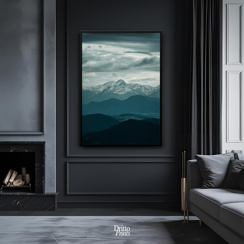 (FD24) Veil of Mountains - Framed matte paper poster