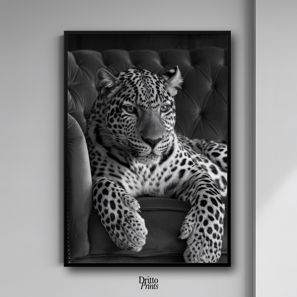 (FD8) The Silent Leopard - Framed matte paper poster