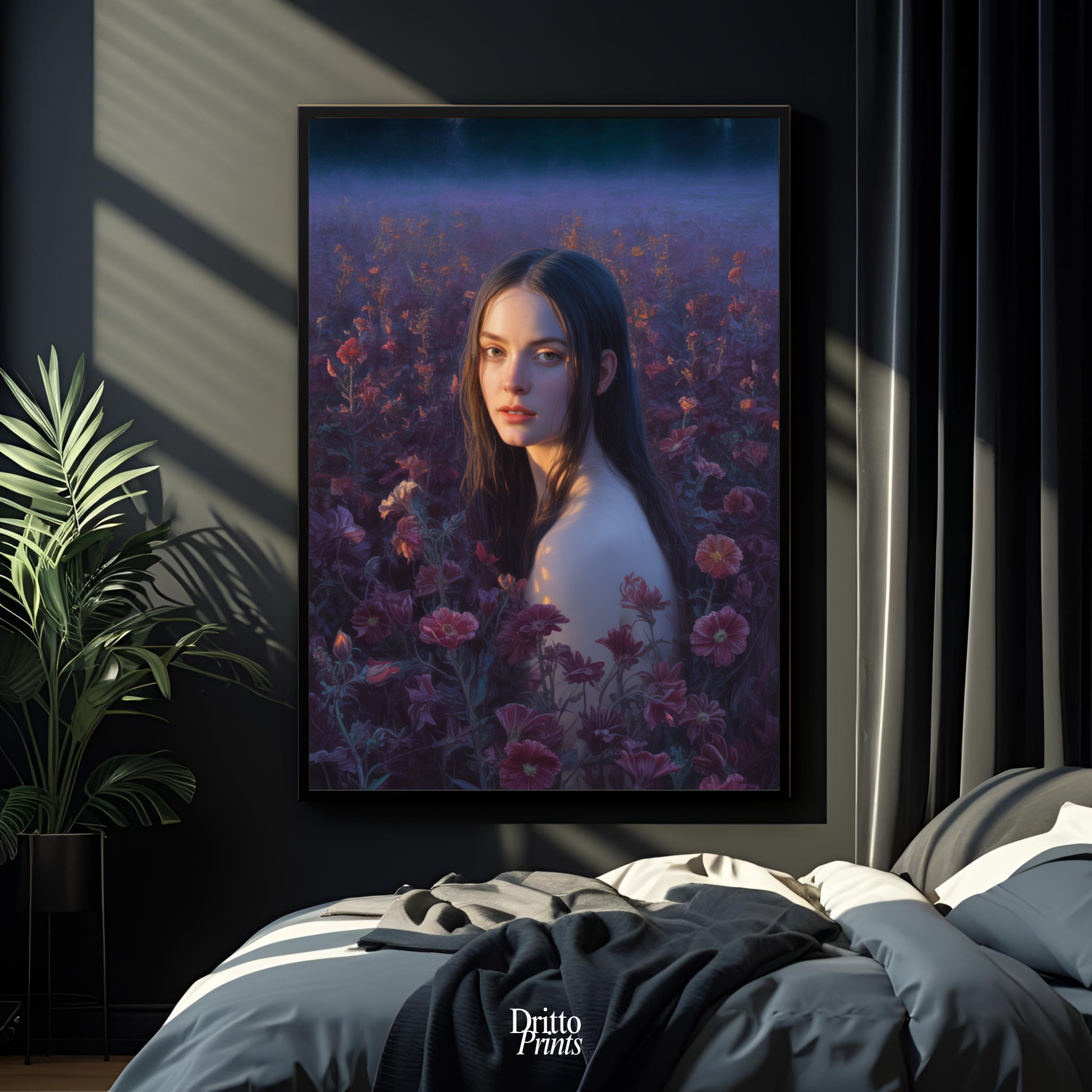 (FD21) Eclipsed in Bloom - Framed matte paper poster
