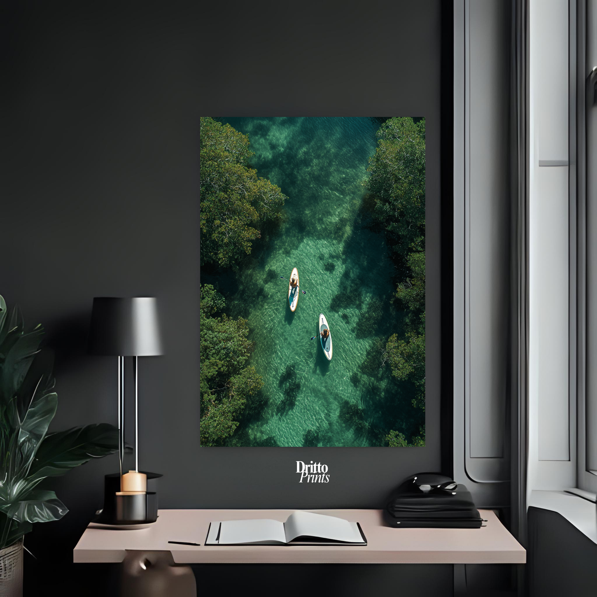 (PD25) Paddleboard Serenity – Florida from Above Poster