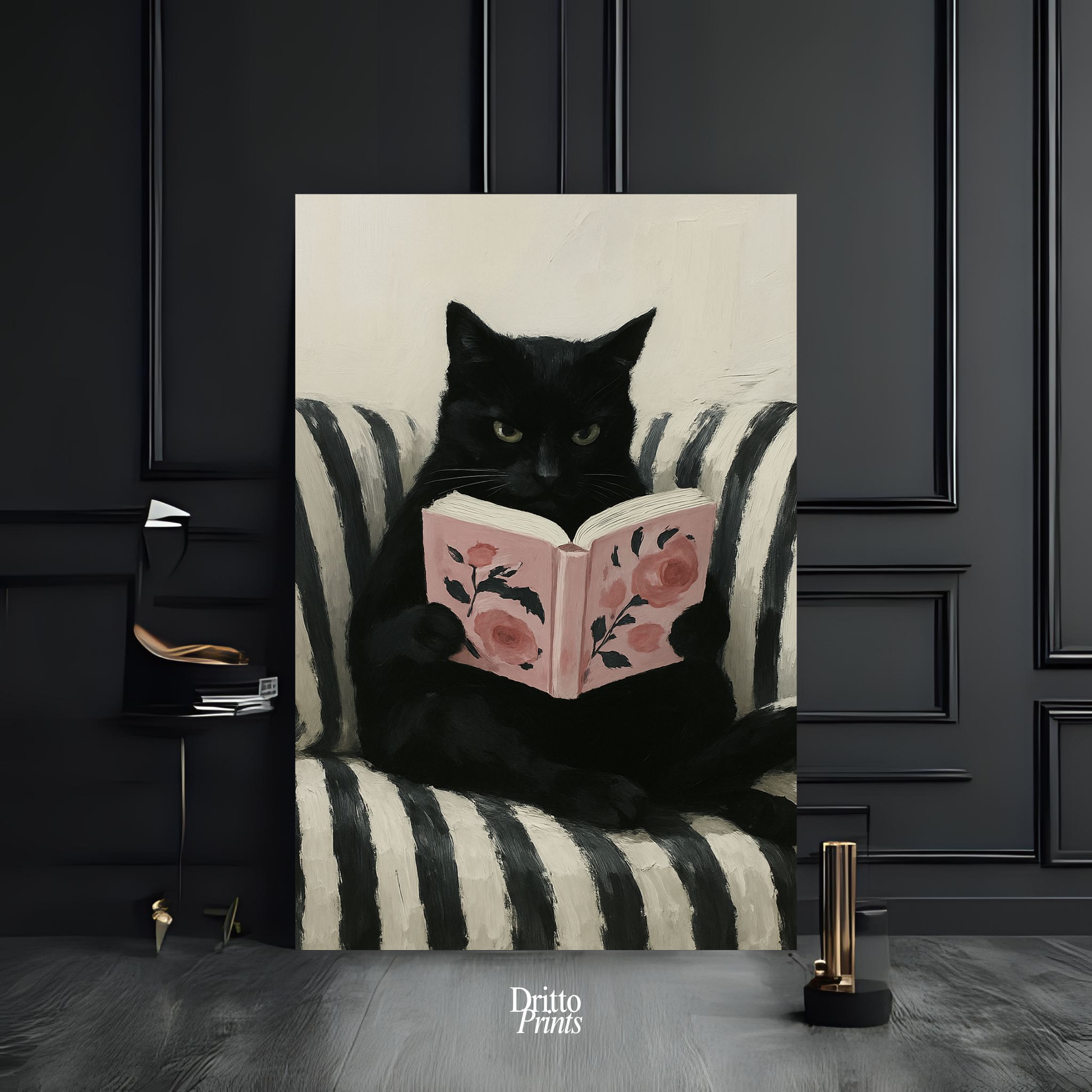 (PD4) The Cat Who Read in Stripes - Poster
