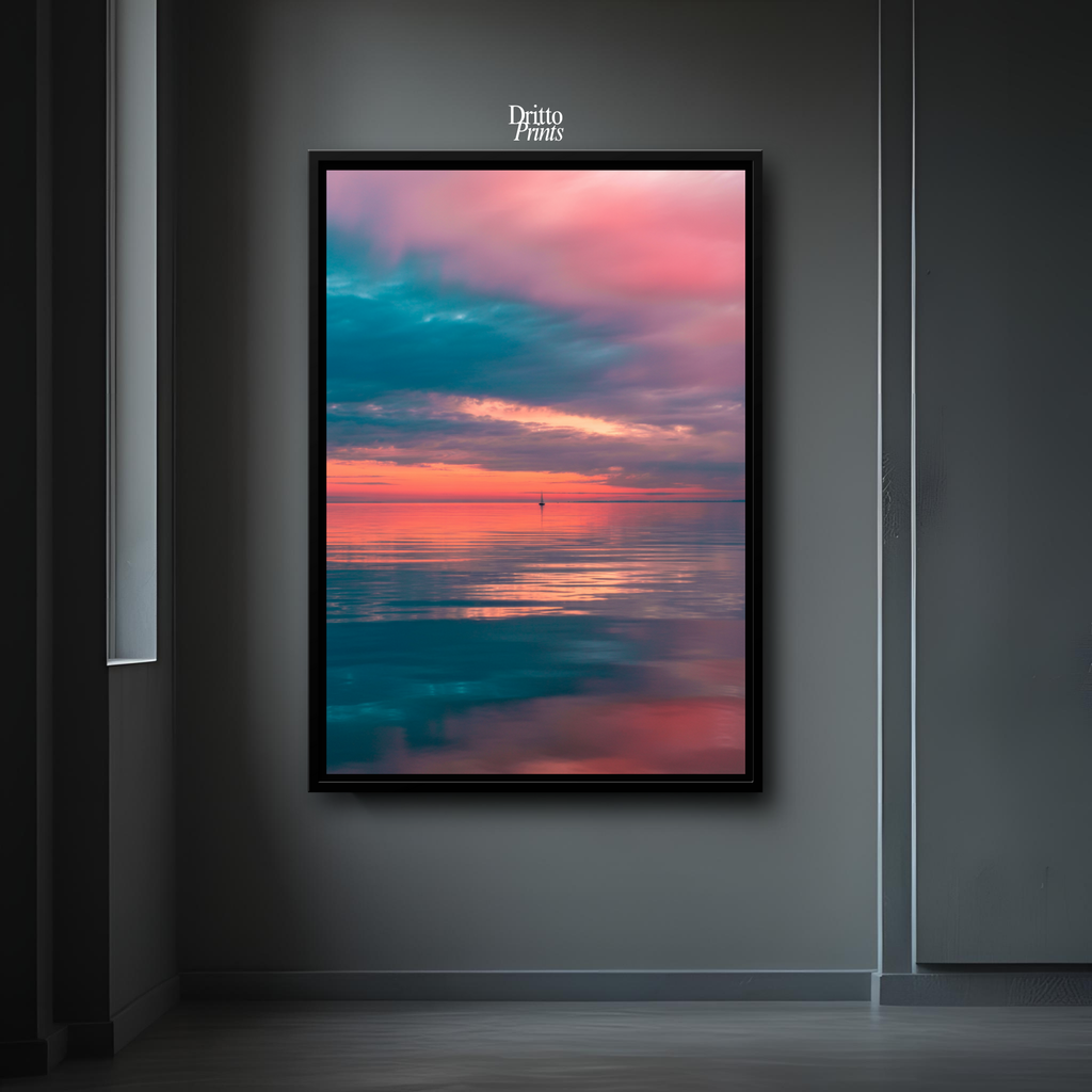 (CF4) Tranquil Neon Dawn - Framed canvas