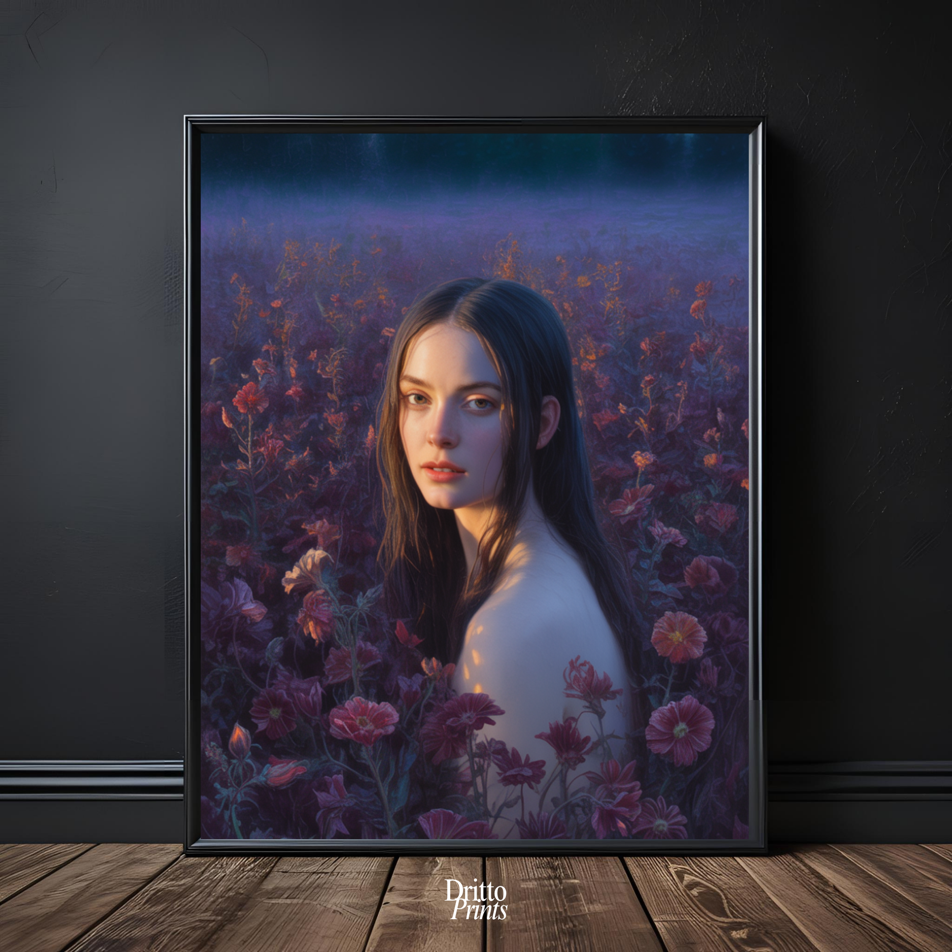 (FD21) Eclipsed in Bloom - Framed matte paper poster