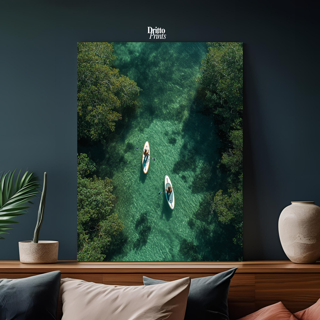 (PD25) Paddleboard Serenity – Florida from Above Poster