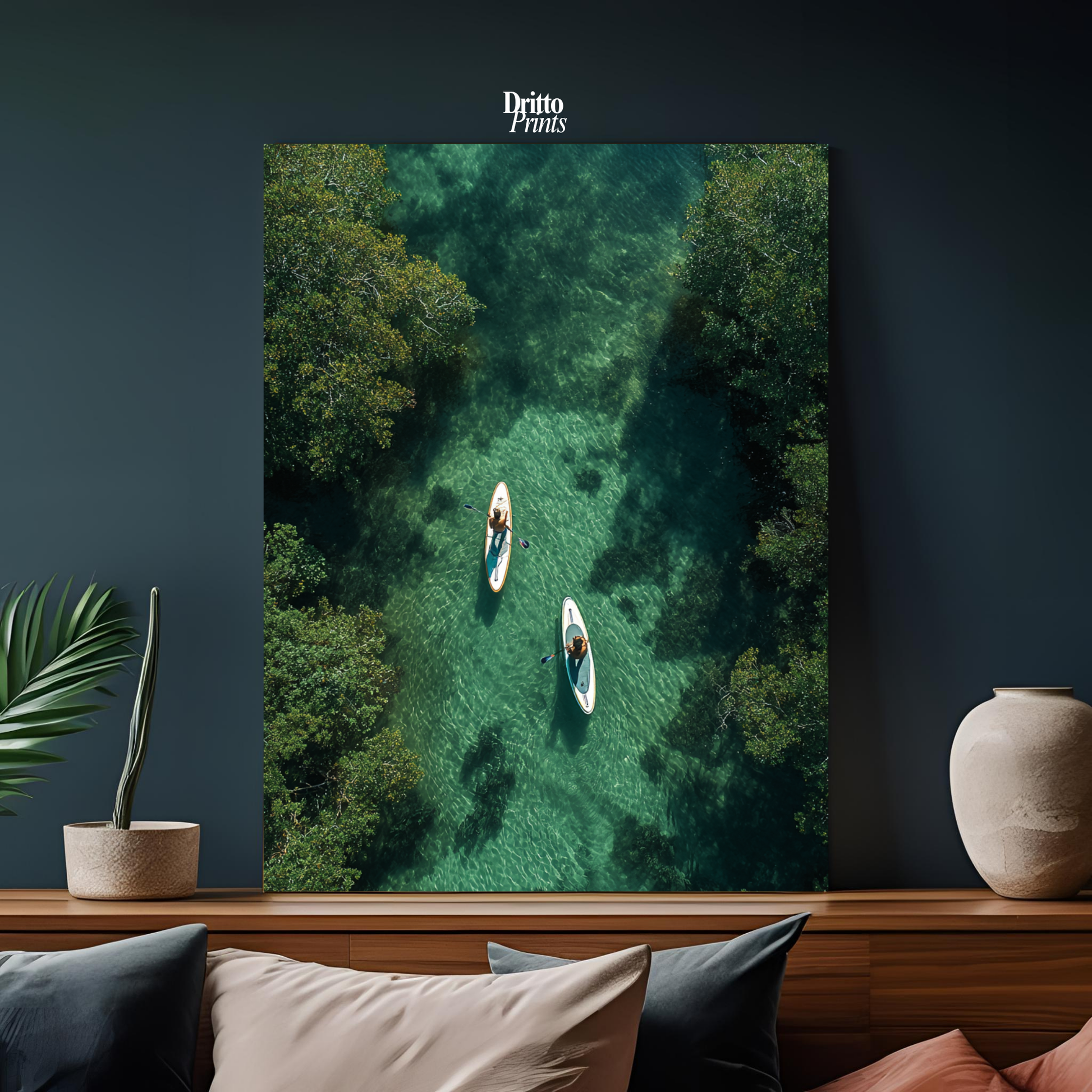 (PD25) Paddleboard Serenity – Florida from Above Poster