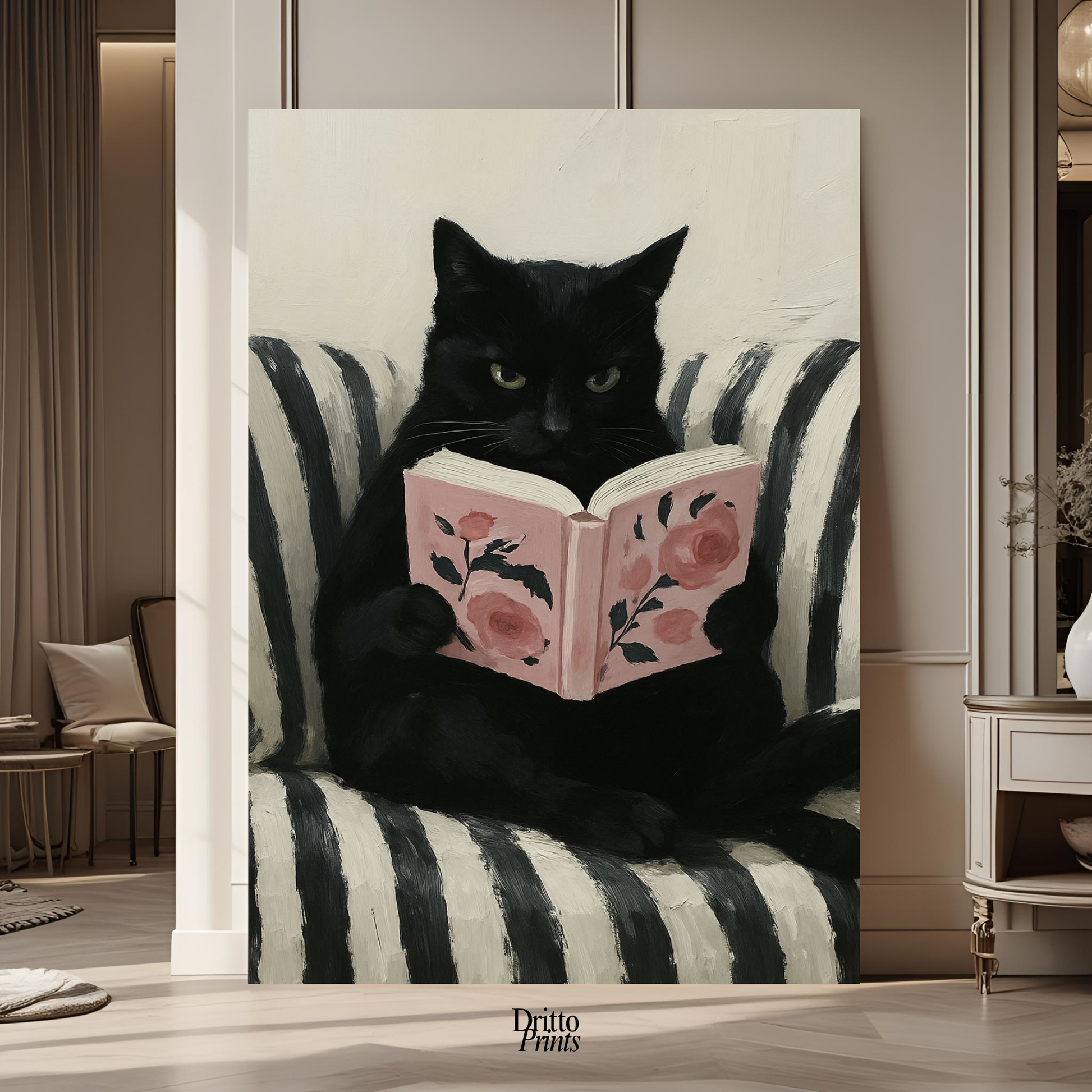 (PD4) The Cat Who Read in Stripes - Poster