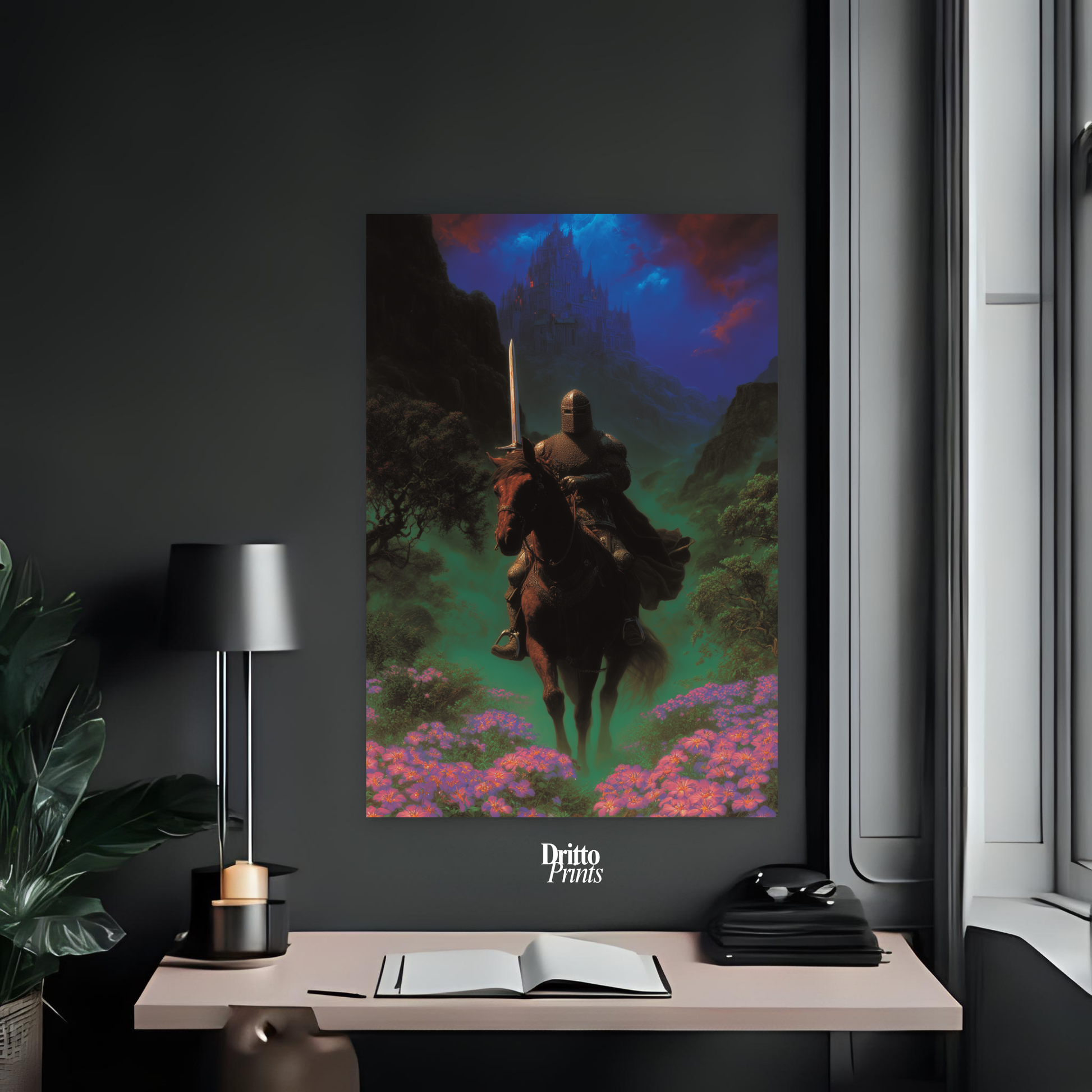 (PD24) Moonlit Bloom: The Knight Among Violets - Poster