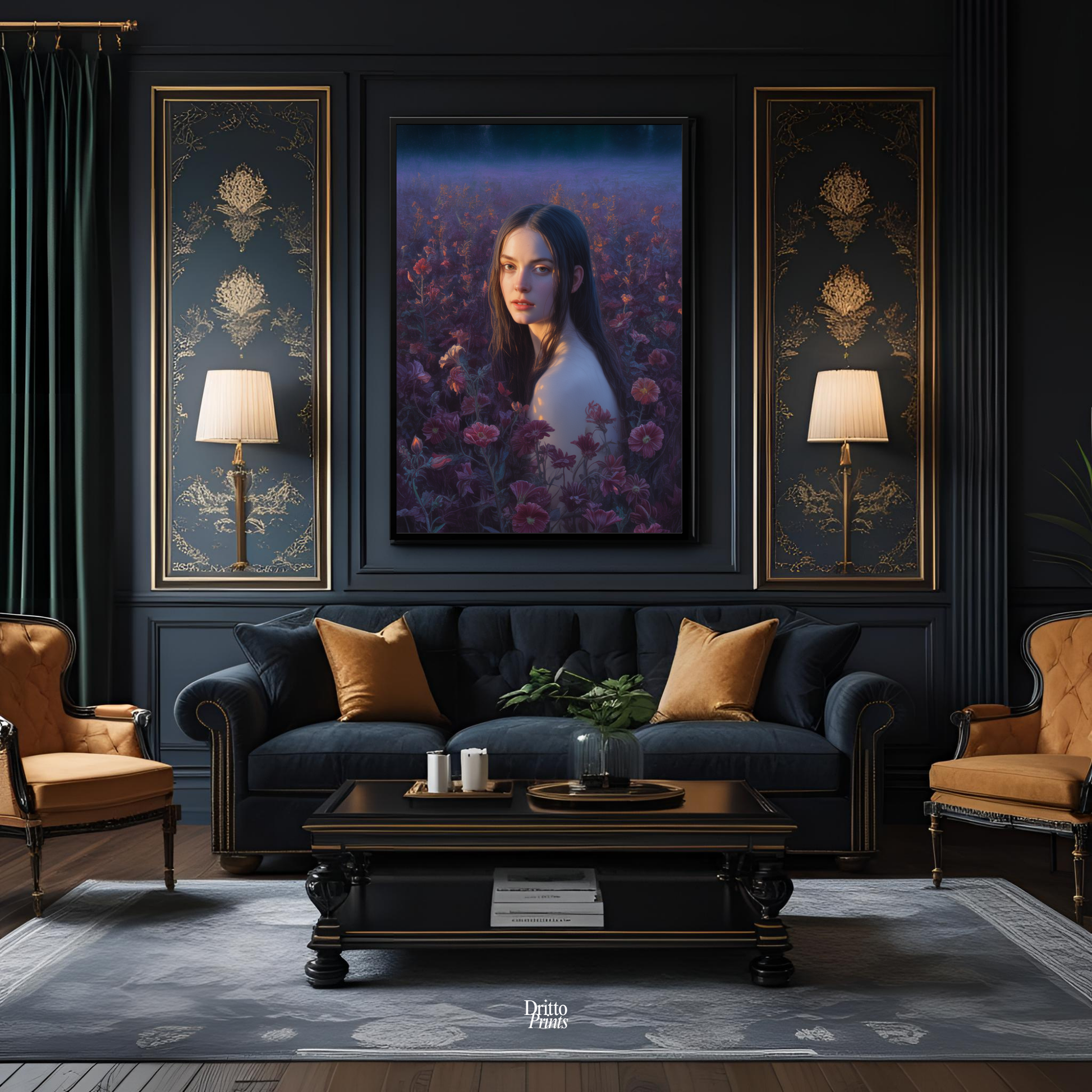 (FD21) Eclipsed in Bloom - Framed matte paper poster
