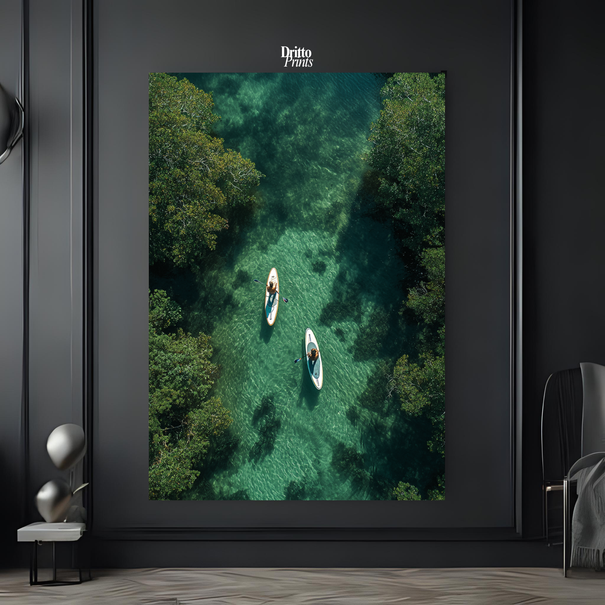 (PD25) Paddleboard Serenity – Florida from Above Poster