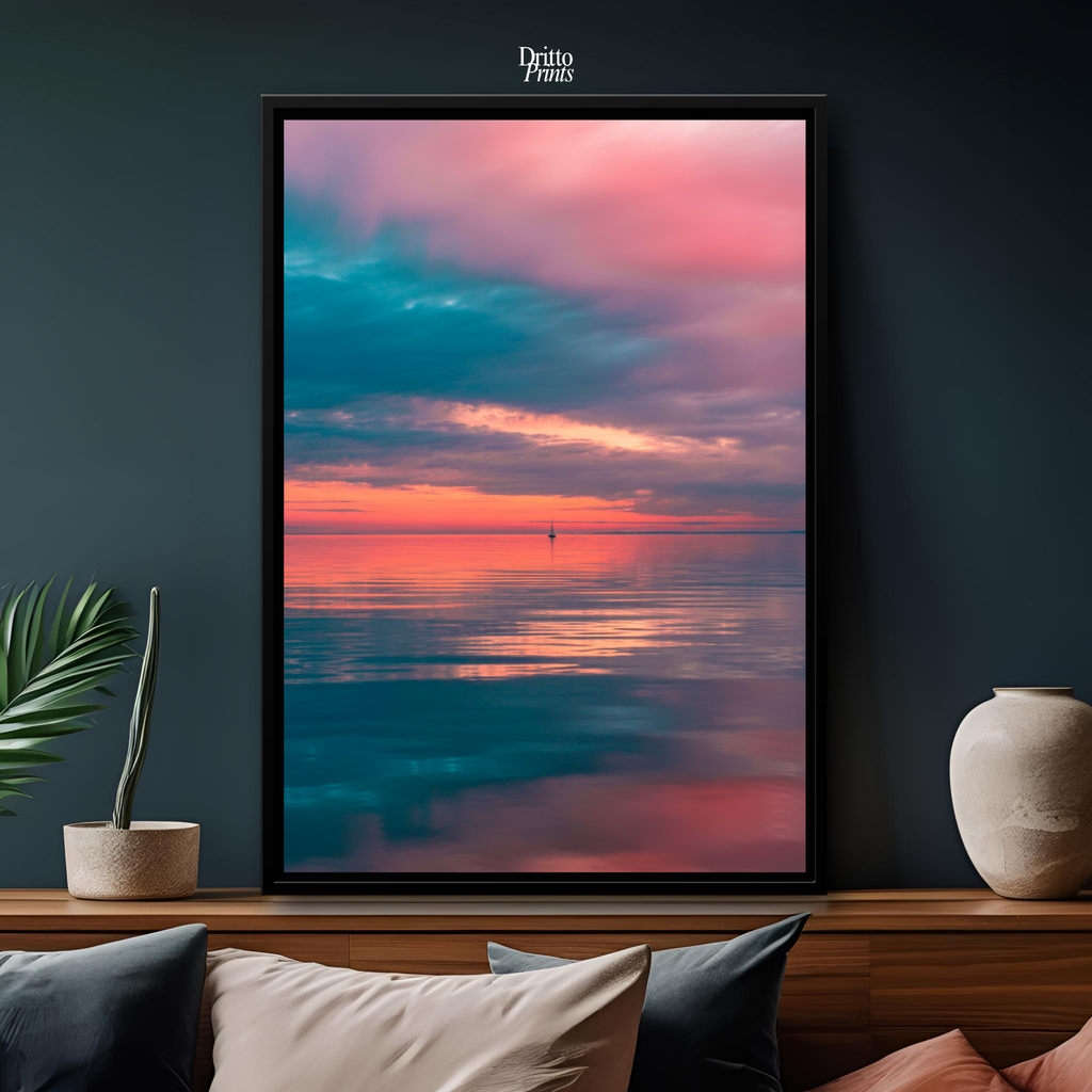 (CF4) Tranquil Neon Dawn - Framed canvas