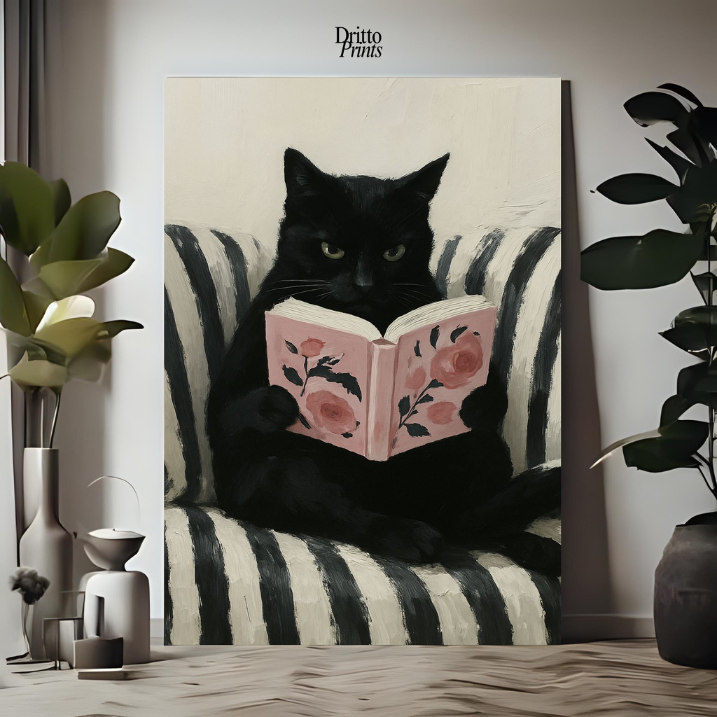 (PD4) The Cat Who Read in Stripes - Poster
